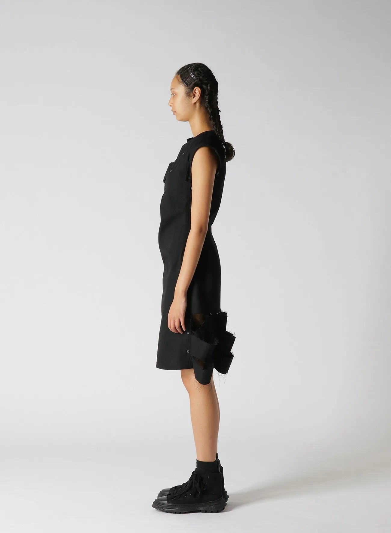 SLIM FIT DENIM DRESS WITH CUTOUT DETAILS A sold by Yohji Yamamoto product image thumbnail 4