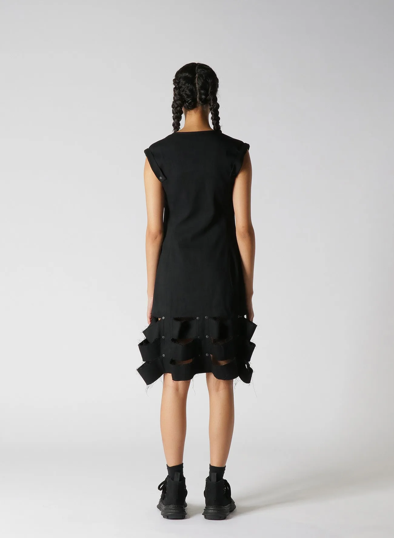 SLIM FIT DENIM DRESS WITH CUTOUT DETAILS A sold by Yohji Yamamoto product image thumbnail 5