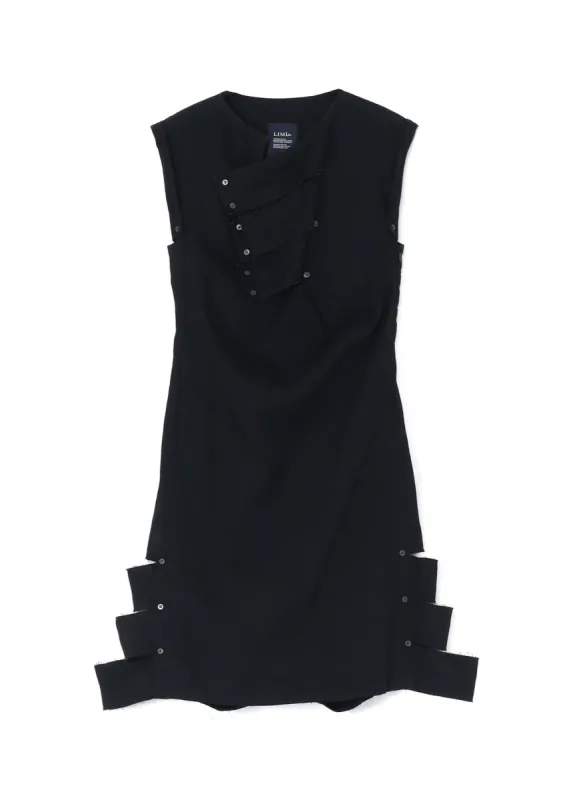 SLIM FIT DENIM DRESS WITH CUTOUT DETAILS A sold by Yohji Yamamoto