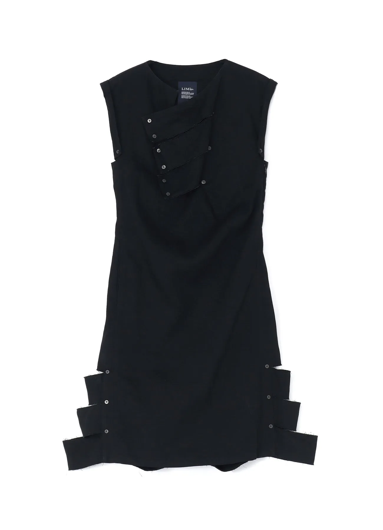 SLIM FIT DENIM DRESS WITH CUTOUT DETAILS A sold by Yohji Yamamoto