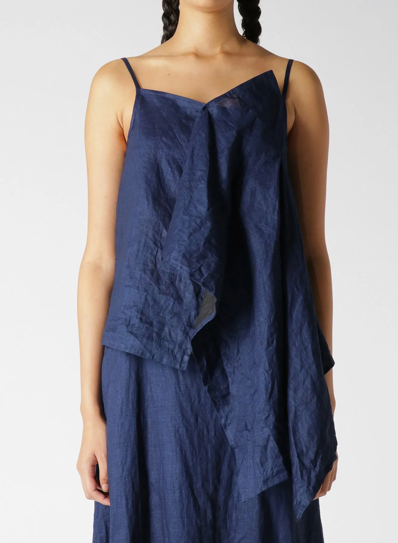 INDIGO + JAPANESE INK ASYMMETRIC CAMISOLE BLOUSE sold by Yohji Yamamoto product image thumbnail 4
