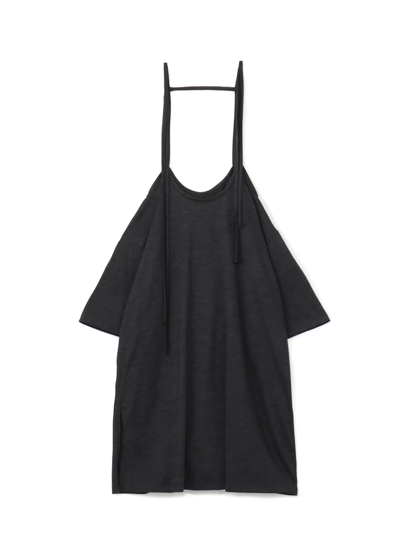 Silky Wool Plain stitch Suspender Hanging Skirt sold by Yohji Yamamoto