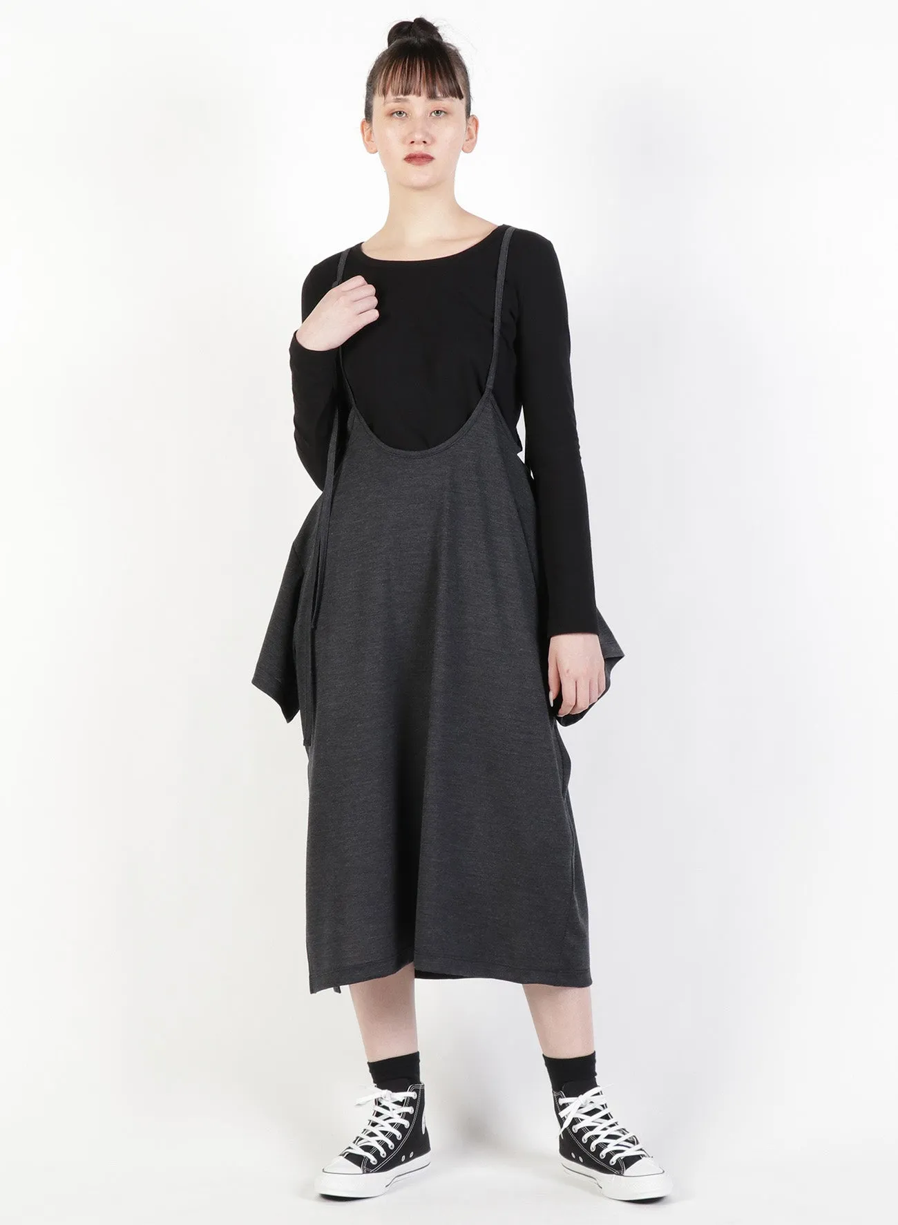 Silky Wool Plain stitch Suspender Hanging Skirt sold by Yohji Yamamoto product image thumbnail 4