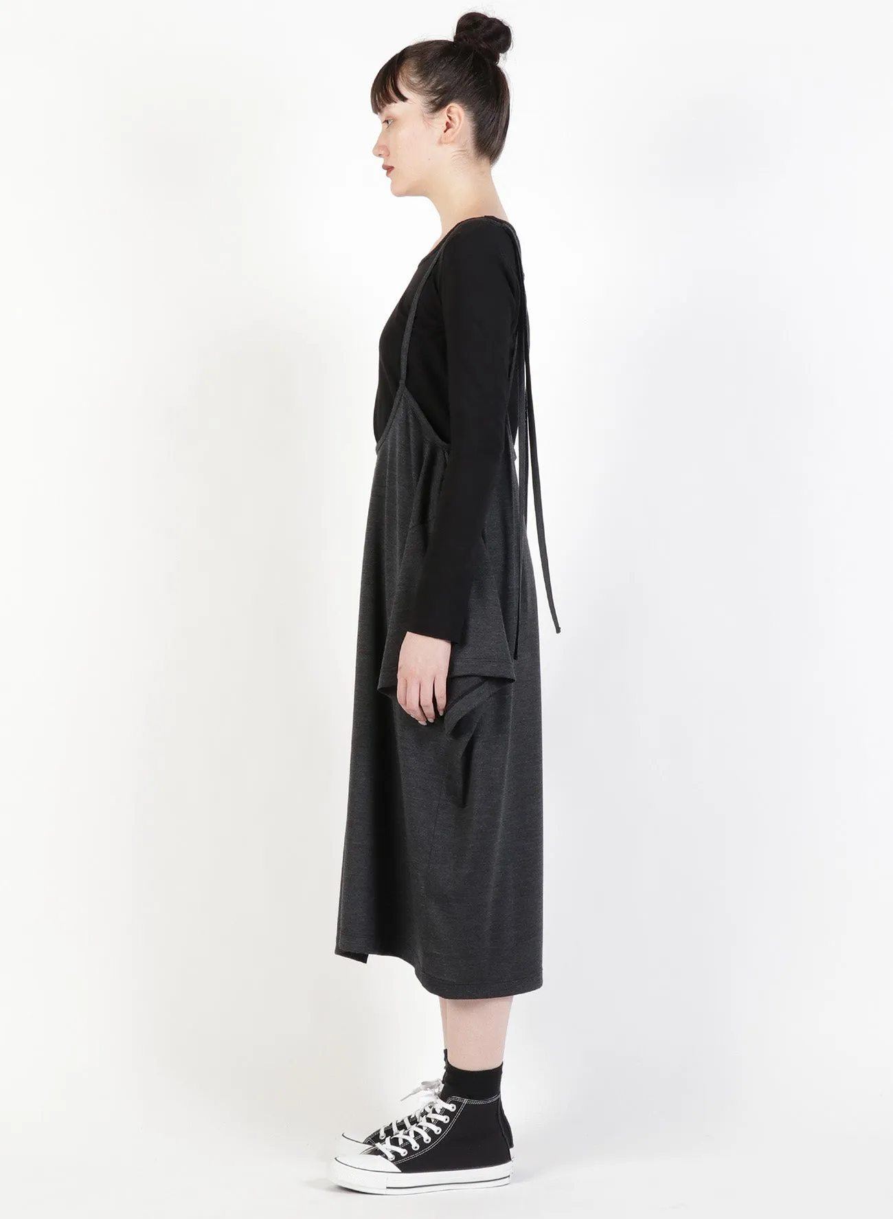 Silky Wool Plain stitch Suspender Hanging Skirt sold by Yohji Yamamoto product image thumbnail 5