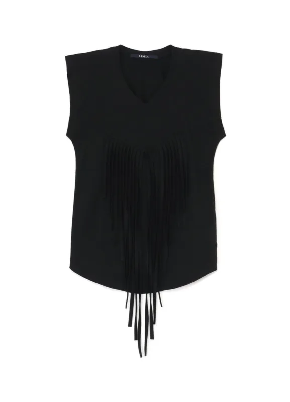 40/2 COTTON PLAIN STITCH VEST WITH FRINGE sold by Yohji Yamamoto