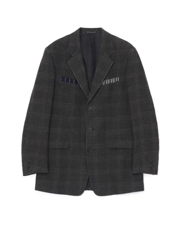LINEN / WOOL 3-BUTTONS JACKET WITH BOX POCKET sold by Yohji Yamamoto