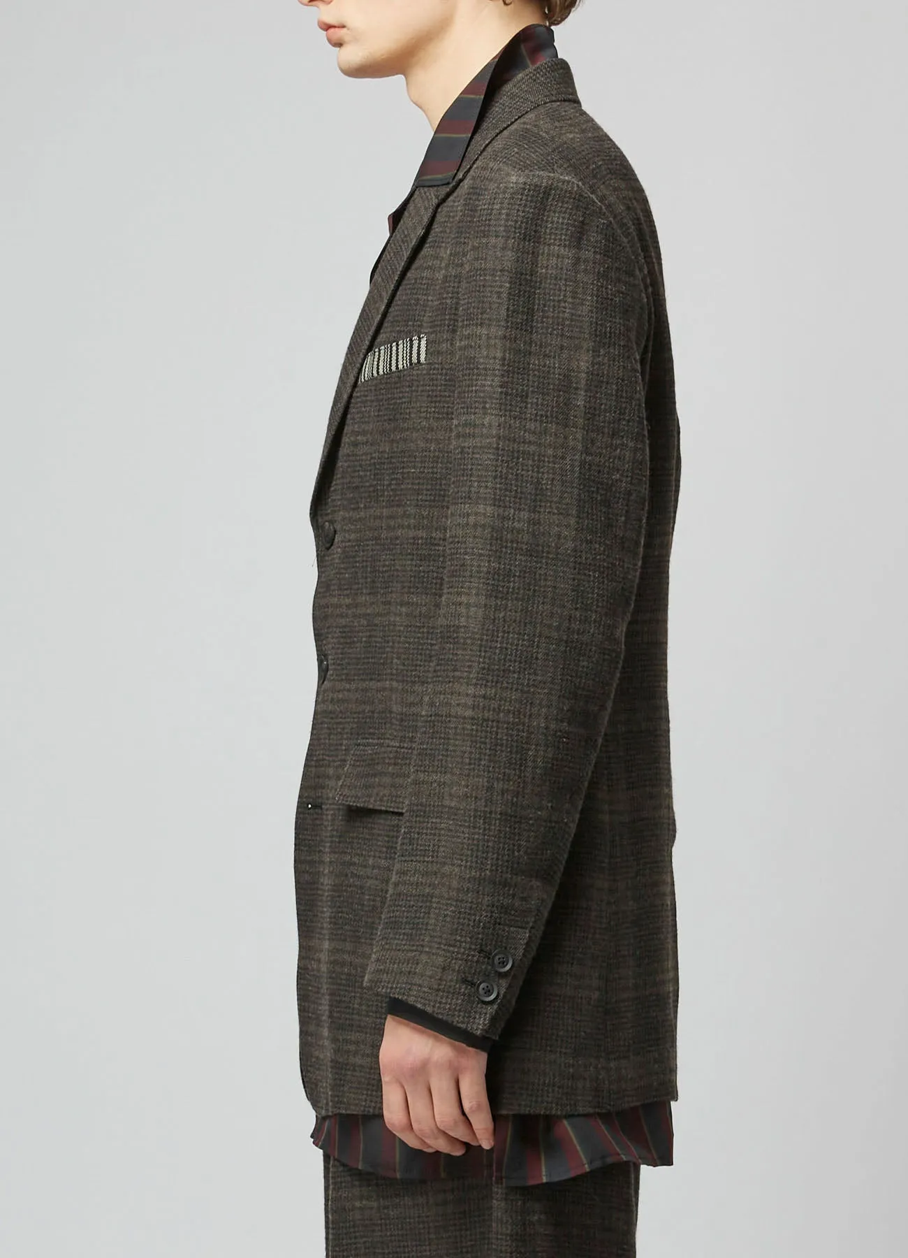 LINEN / WOOL 3-BUTTONS JACKET WITH BOX POCKET sold by Yohji Yamamoto product image thumbnail 5