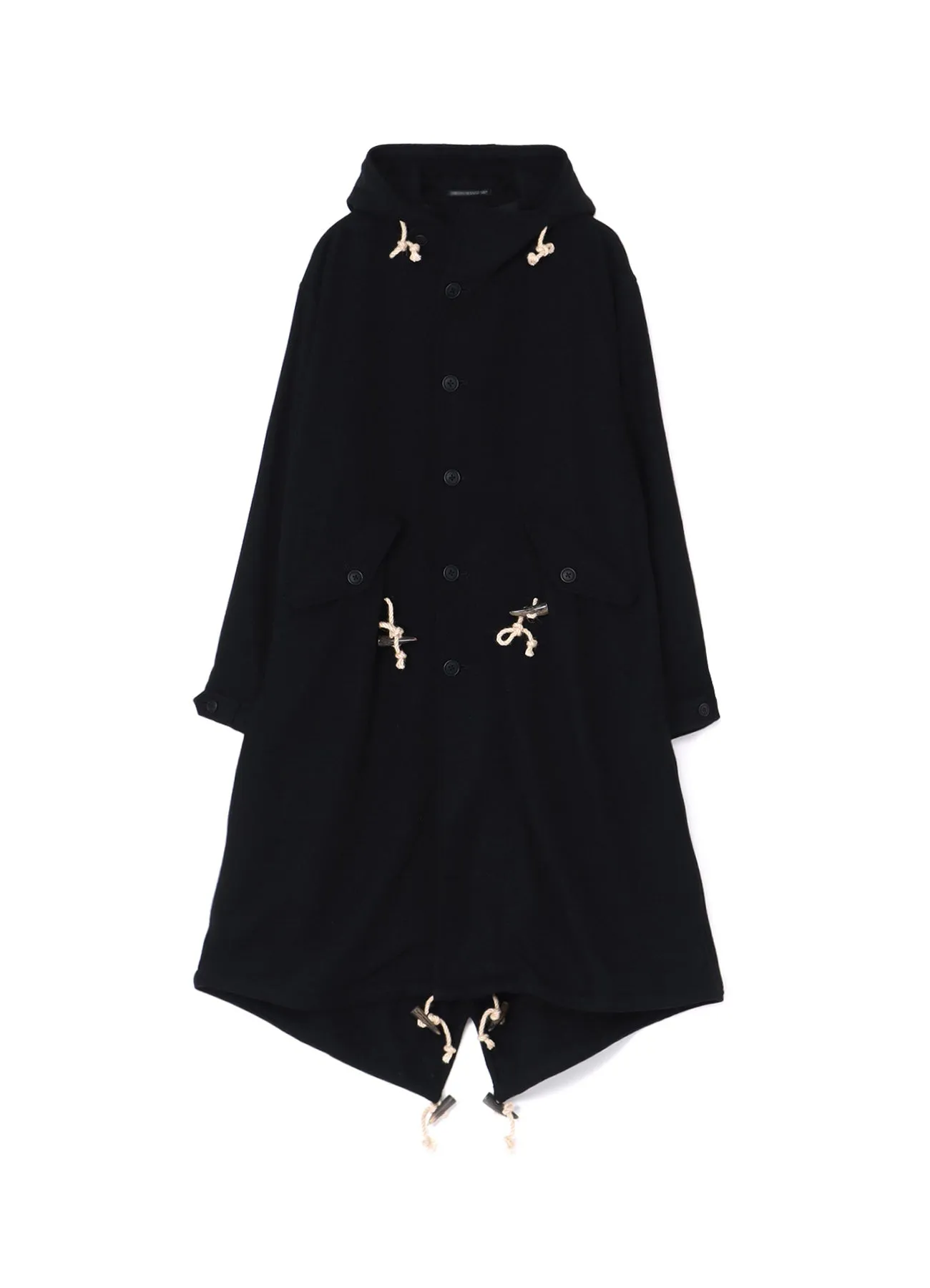 WOOL / NYLON FLANNEL MODS COAT WITH TOGGLE BUTTONS sold by Yohji Yamamoto