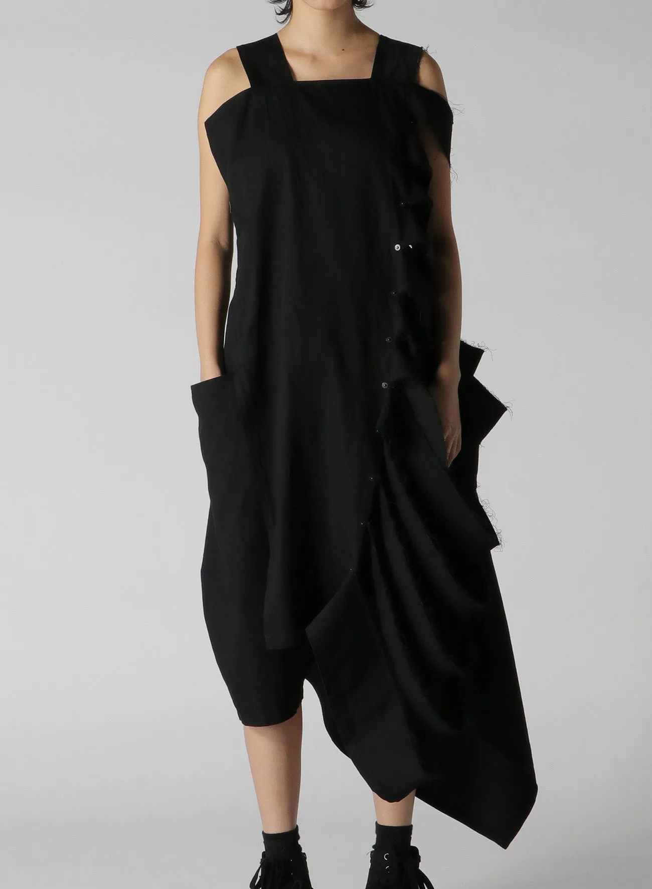 LIGHT DENIM DRESS WITH SIDE CUTOUT DETAILS sold by Yohji Yamamoto product image thumbnail 2