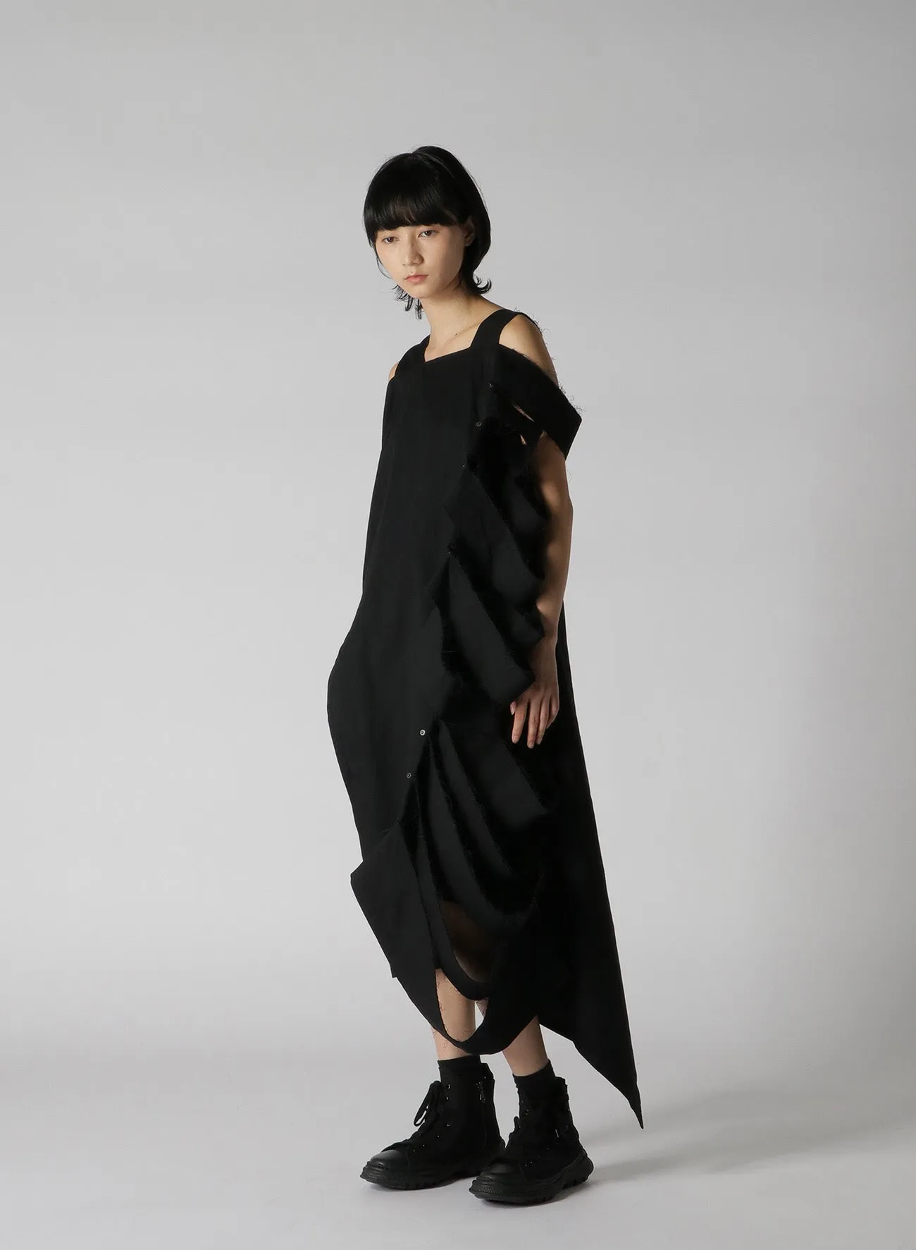 LIGHT DENIM DRESS WITH SIDE CUTOUT DETAILS sold by Yohji Yamamoto product image thumbnail 3