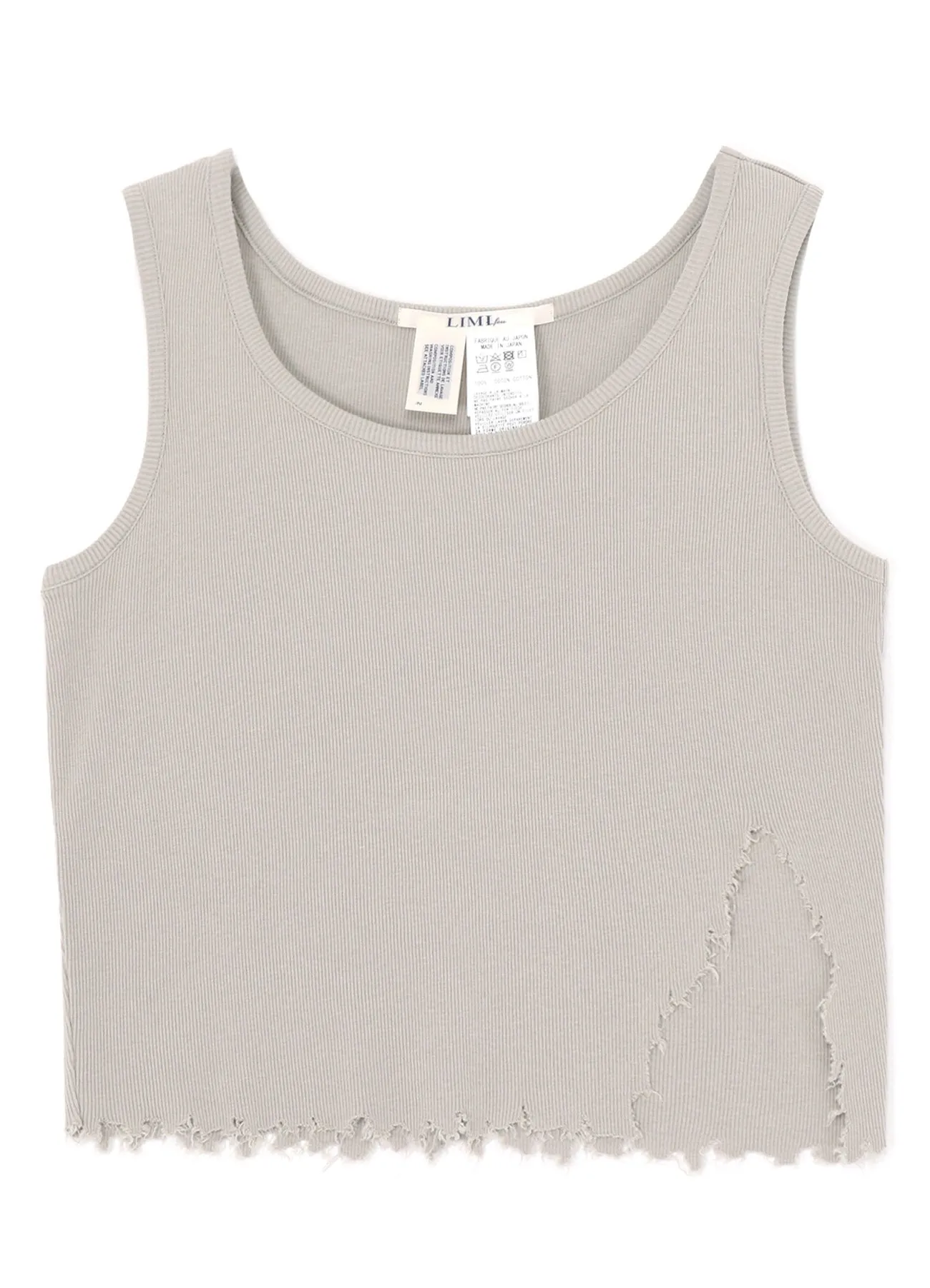 COTTON RAYON RIB TANK WITH DAMAGED HEM sold by Yohji Yamamoto product image thumbnail 2