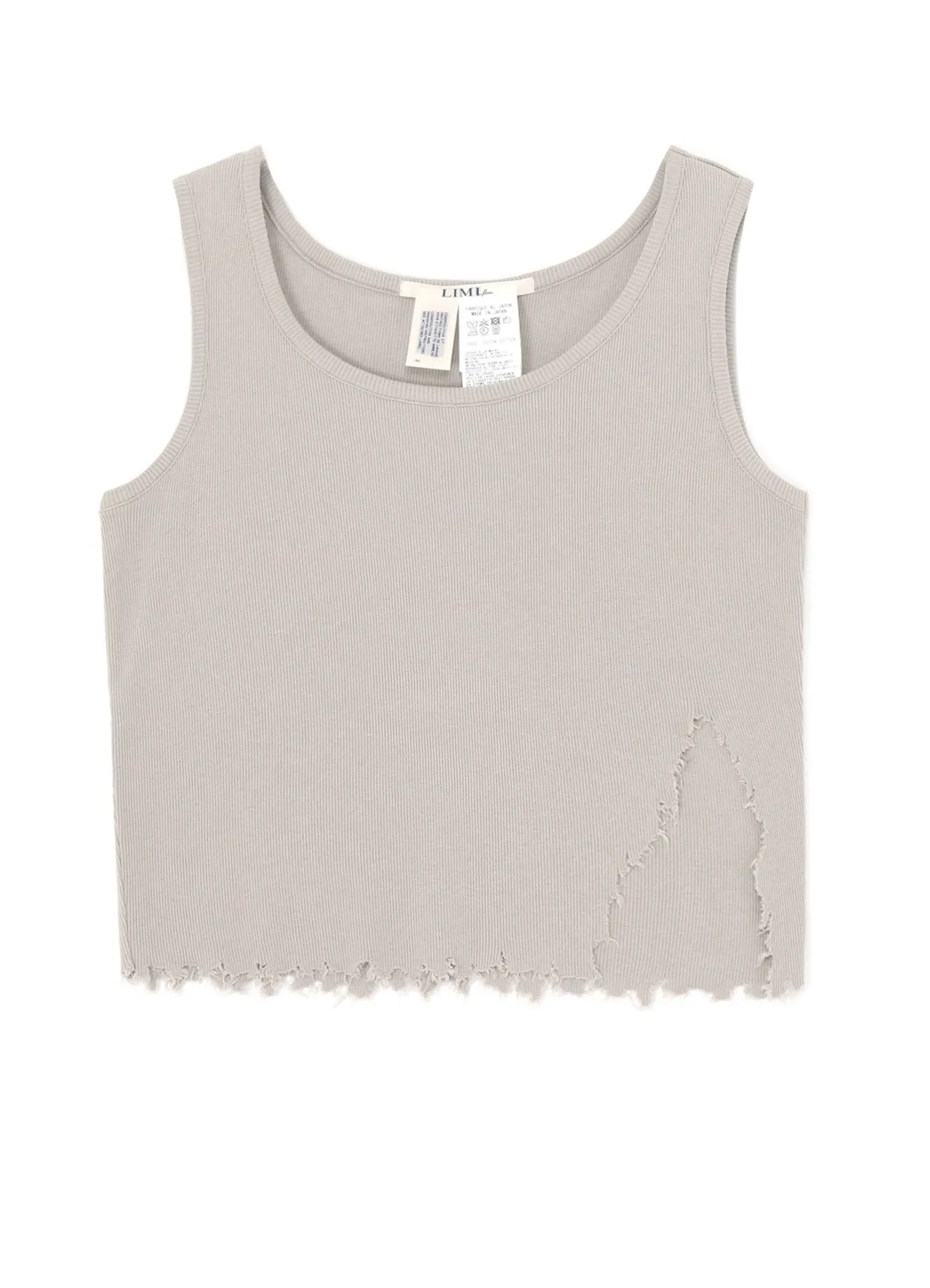 COTTON RAYON RIB TANK WITH DAMAGED HEM sold by Yohji Yamamoto