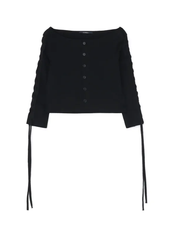 60/2 COTTON JERSEY LACE-UP CARDIGAN sold by Yohji Yamamoto