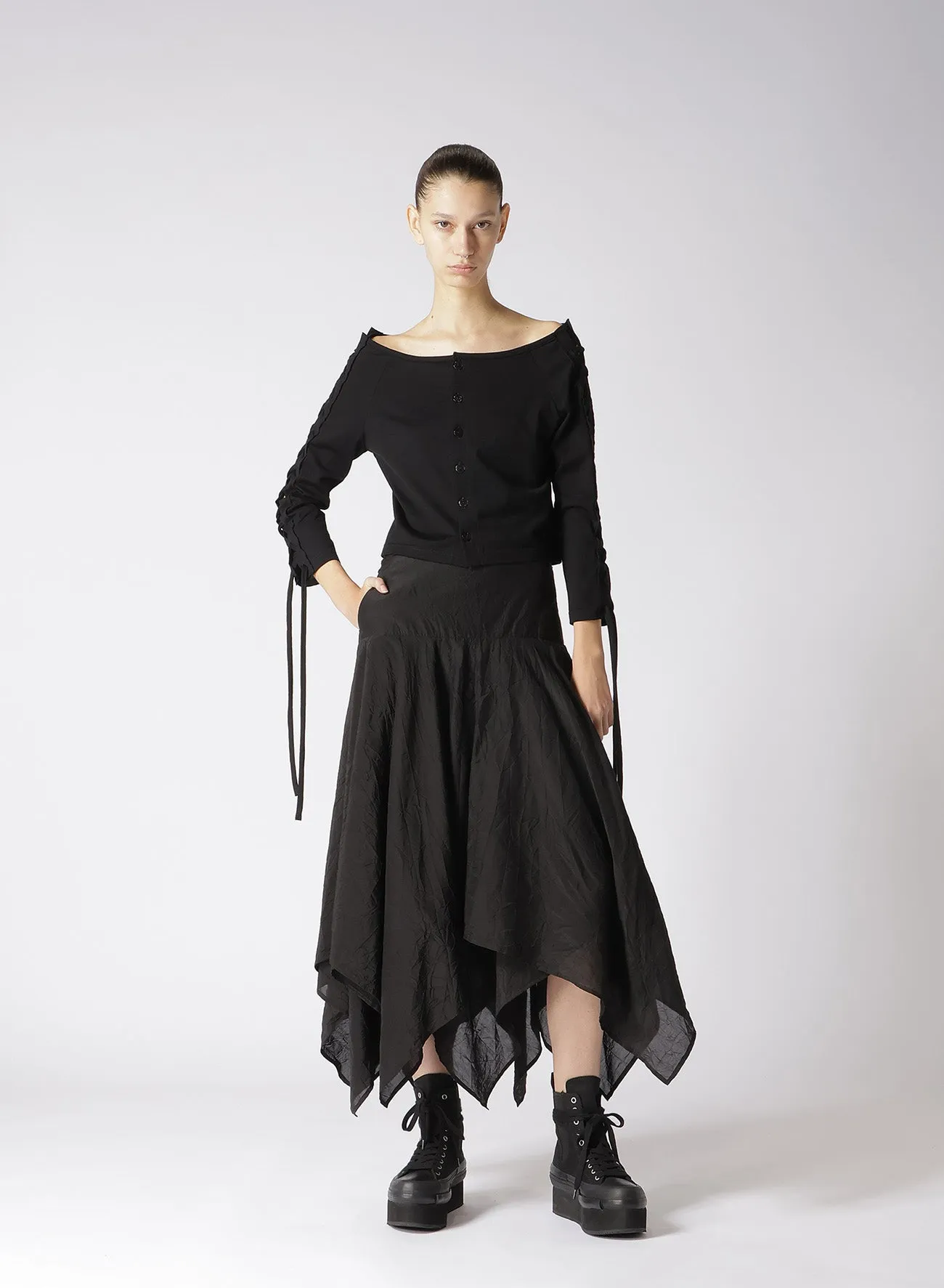 60/2 COTTON JERSEY LACE-UP CARDIGAN sold by Yohji Yamamoto product image thumbnail 5