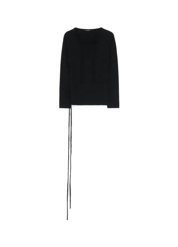 60/2 COTTON JERSEY LACE-UP LONG T-SHIRT sold by Yohji Yamamoto