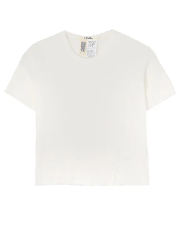 COTTON RAYON RIB T-SHIRT WITH DAMAGED HEM sold by Yohji Yamamoto