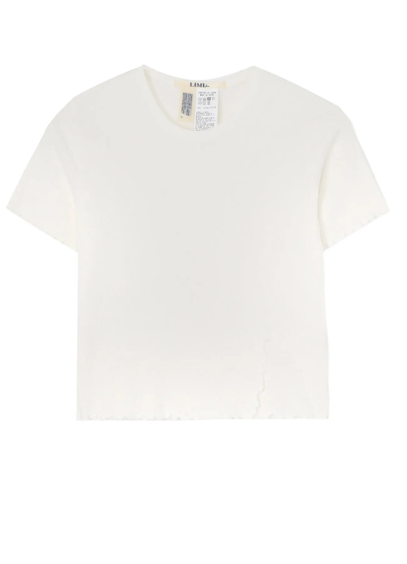COTTON RAYON RIB T-SHIRT WITH DAMAGED HEM sold by Yohji Yamamoto product image thumbnail 2