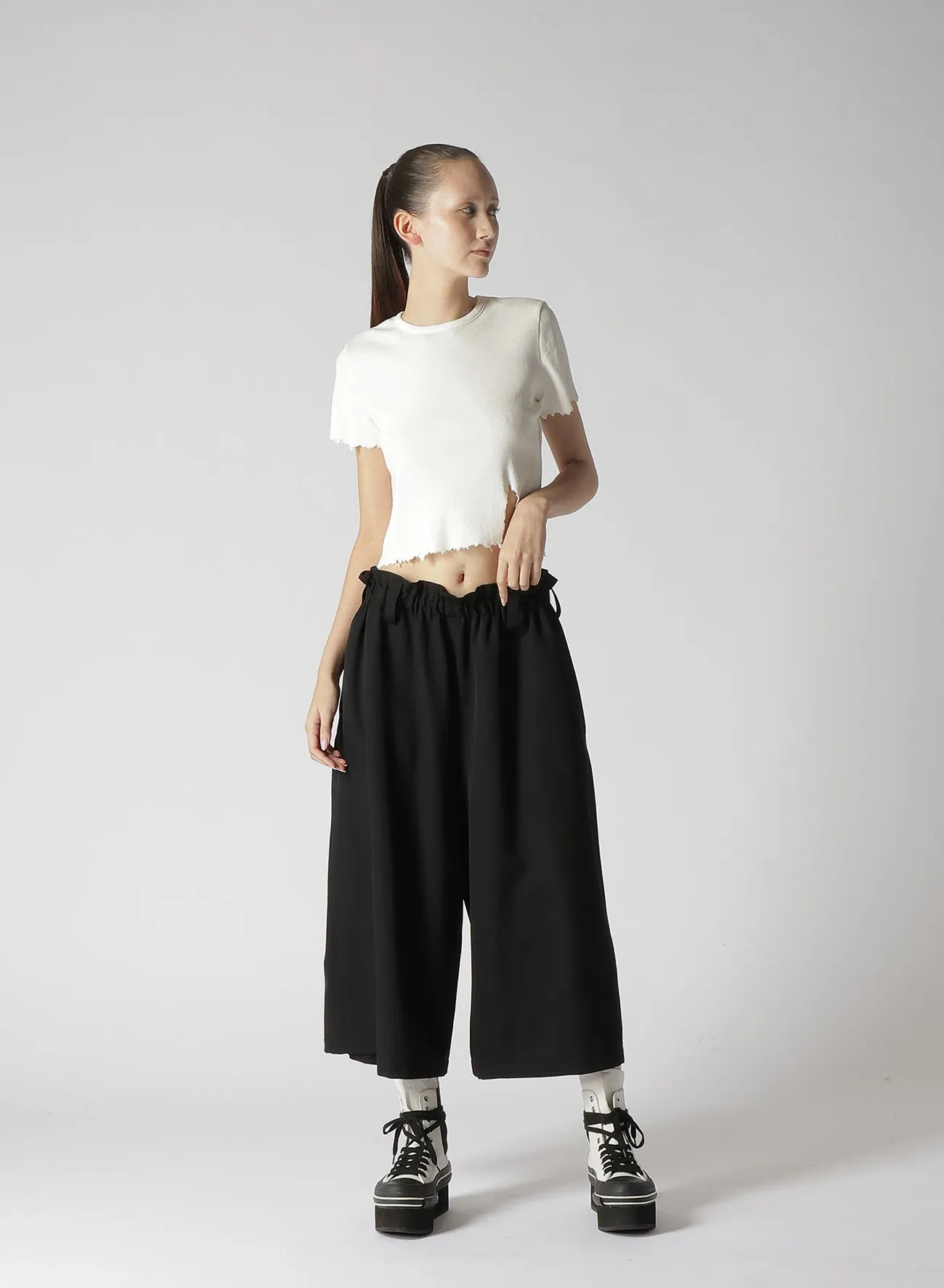 COTTON RAYON RIB T-SHIRT WITH DAMAGED HEM sold by Yohji Yamamoto product image thumbnail 4