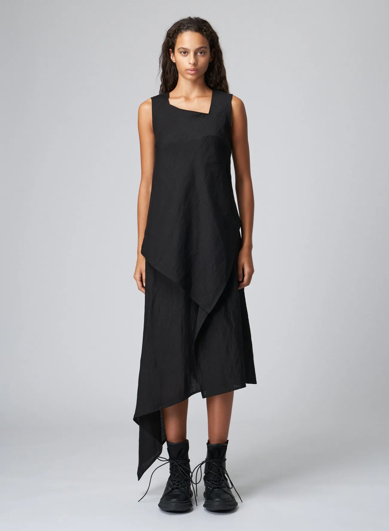 LINEN/CUPRO GABARDINE BUTTON-UP WRAP SKIRT sold by Yohji Yamamoto product image thumbnail 5