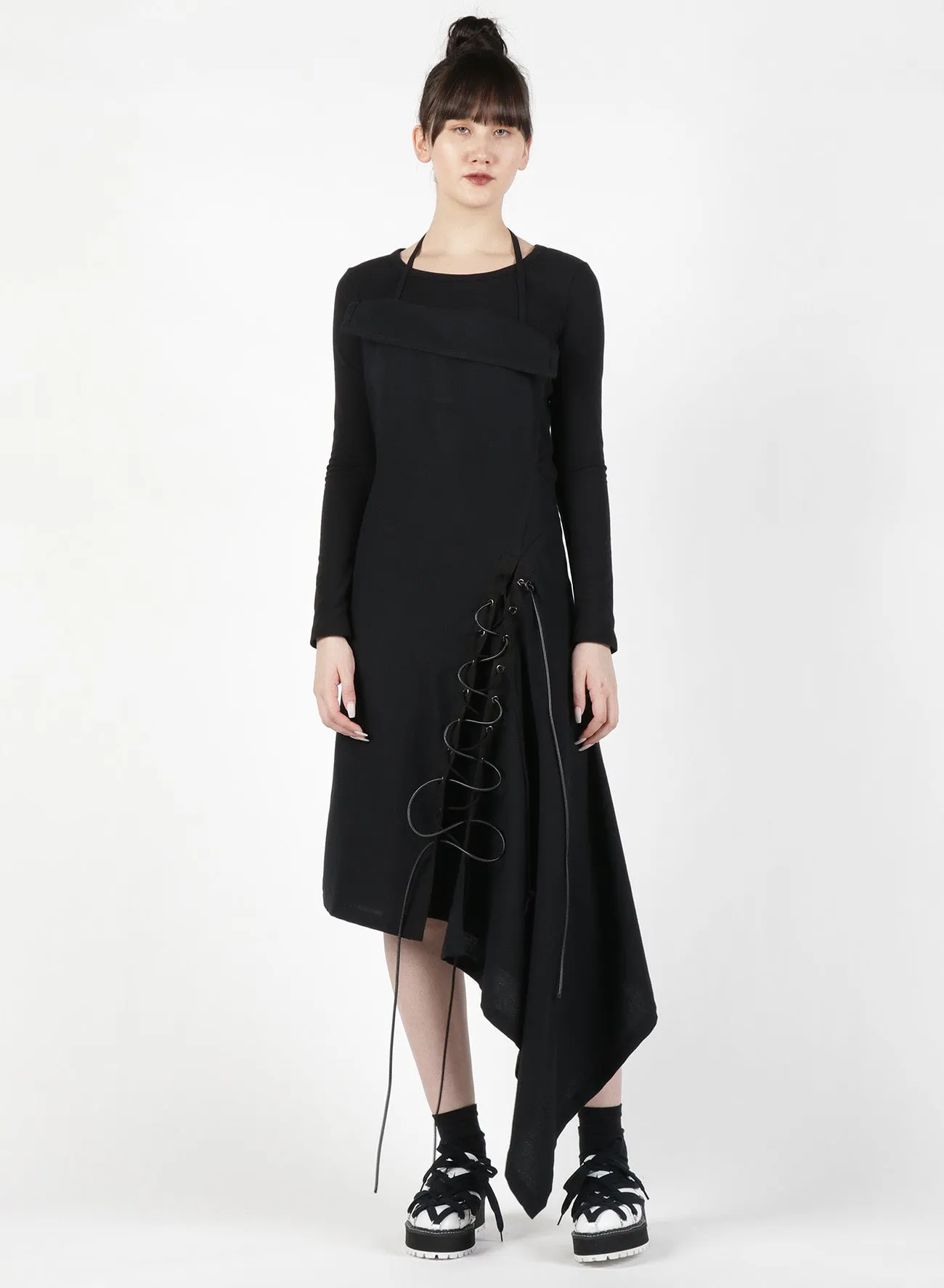 Light Serge Apron Dress sold by Yohji Yamamoto product image thumbnail 4