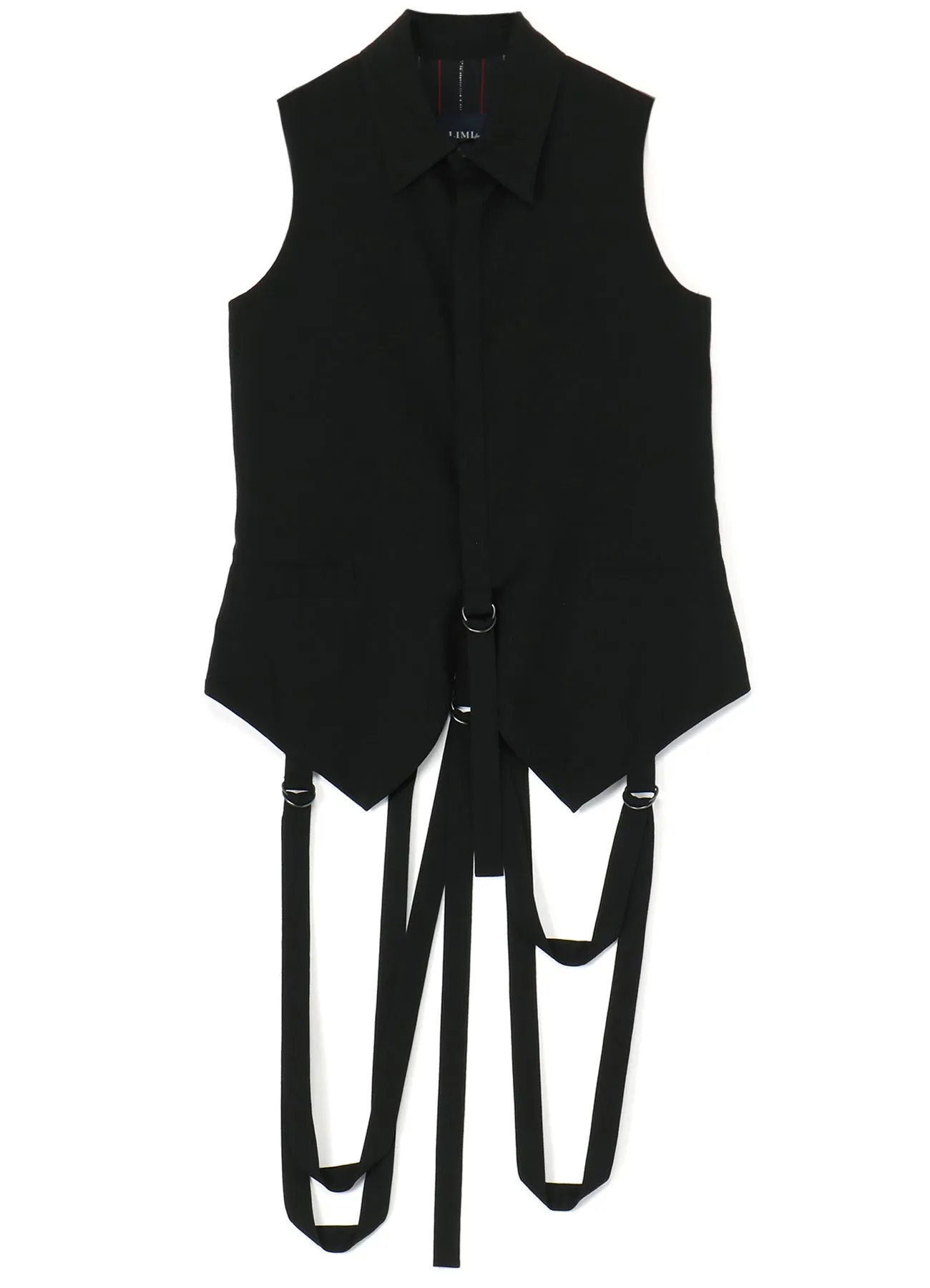 COTTON TENCEL LAWN HANGING STRAP COLLAR VEST sold by Yohji Yamamoto product image thumbnail 2