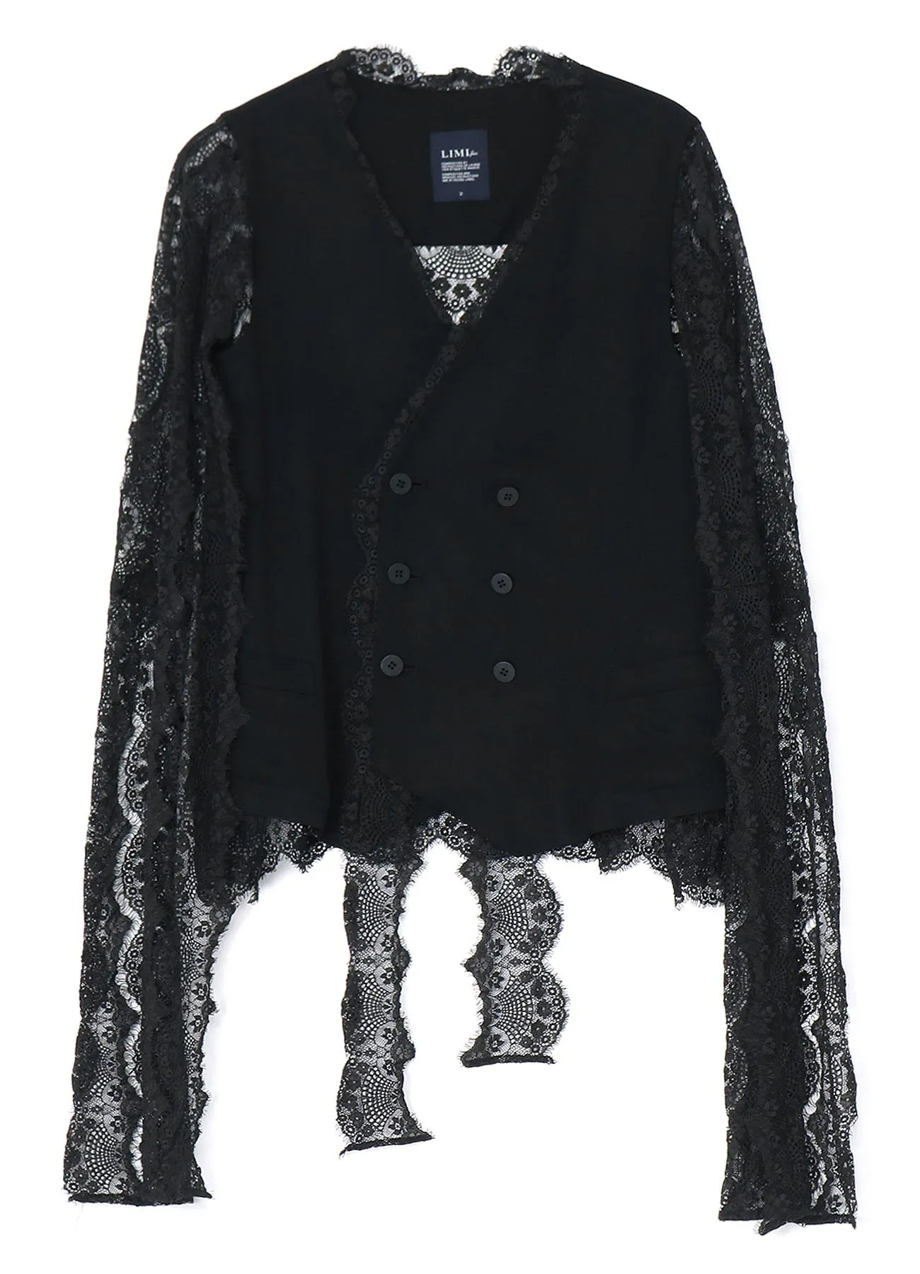 LAWN + SATIN SCALLOP DOUBLE VEST sold by Yohji Yamamoto product image thumbnail 2