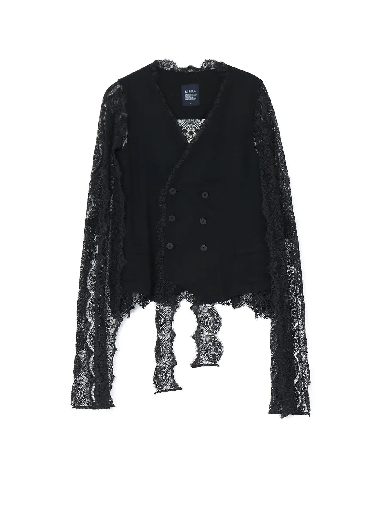 LAWN + SATIN SCALLOP DOUBLE VEST sold by Yohji Yamamoto