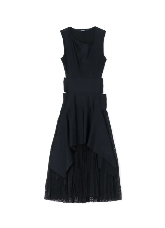 NYLON POLYURETHANE TRICOT MESH PLEATED DRESS sold by Yohji Yamamoto
