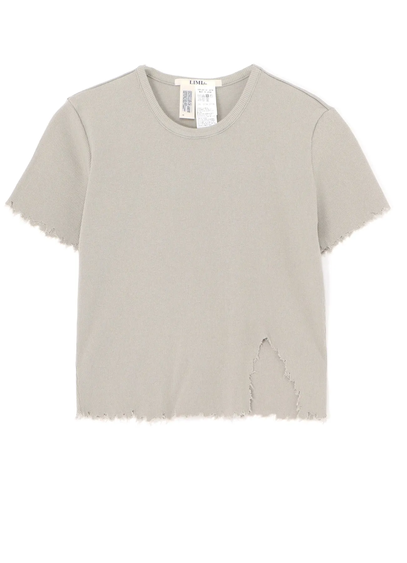 COTTON RAYON RIB T-SHIRT WITH DAMAGED HEM sold by Yohji Yamamoto product image thumbnail 2