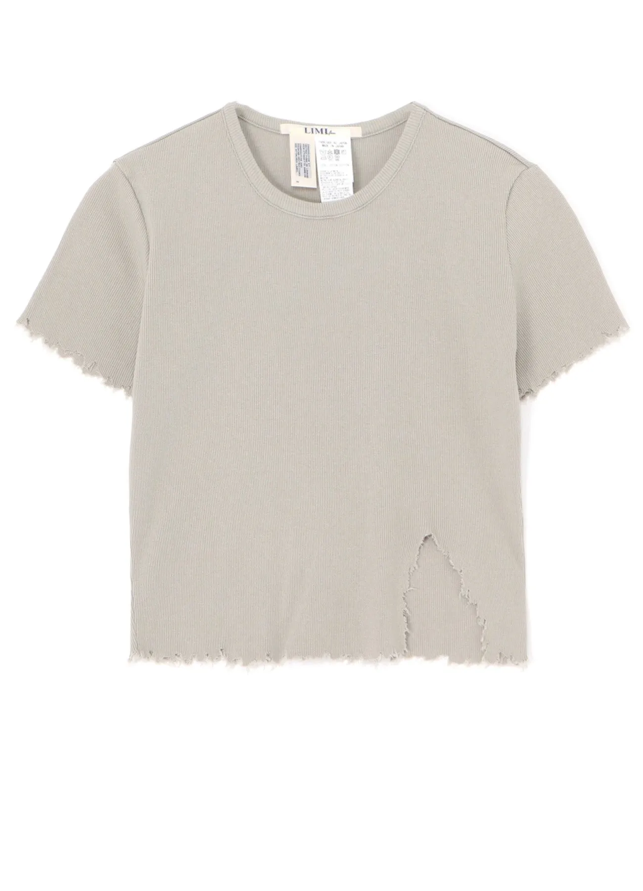 COTTON RAYON RIB T-SHIRT WITH DAMAGED HEM sold by Yohji Yamamoto