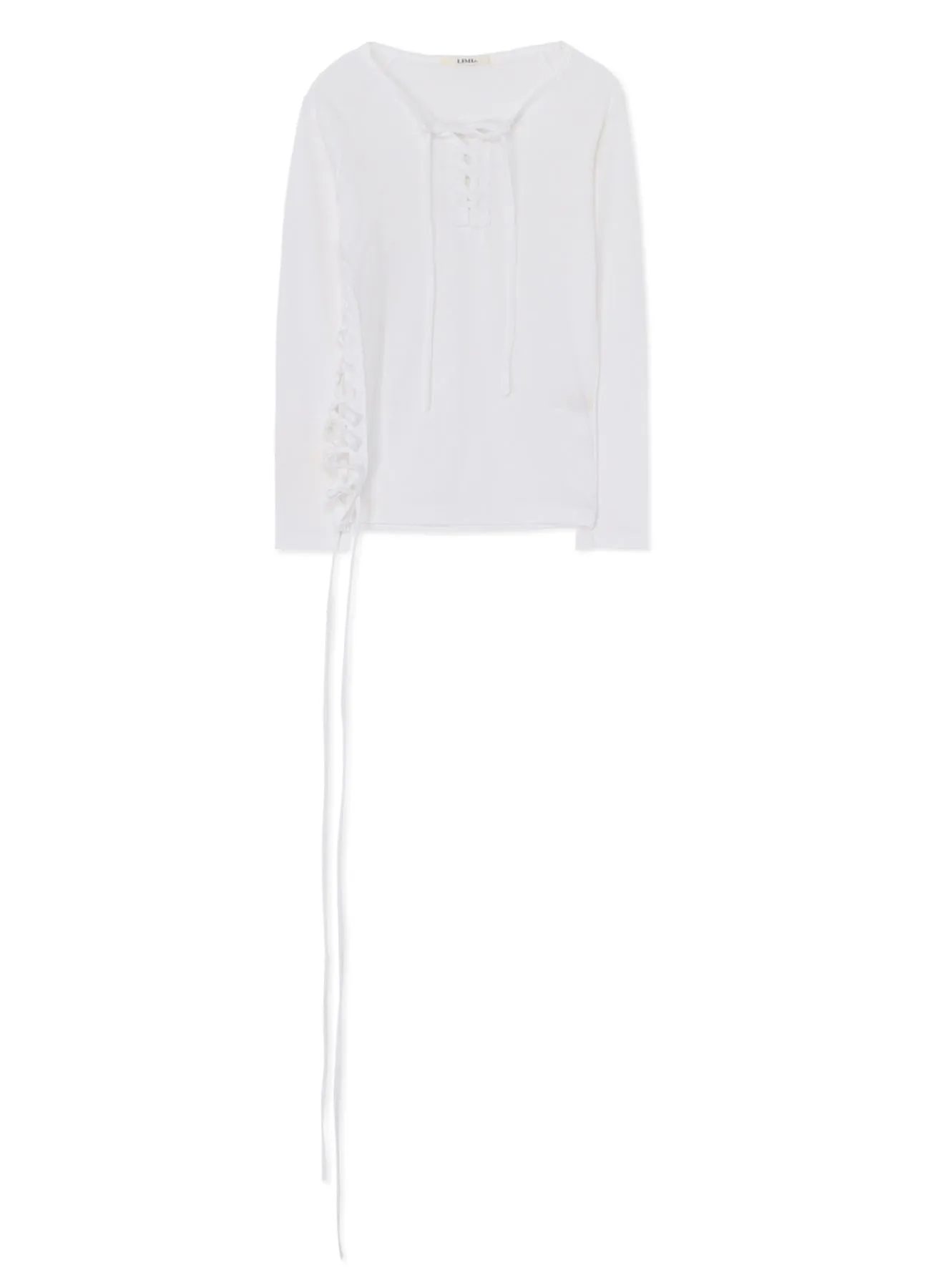 60/2 COTTON JERSEY LACE-UP LONG T-SHIRT sold by Yohji Yamamoto product image thumbnail 2