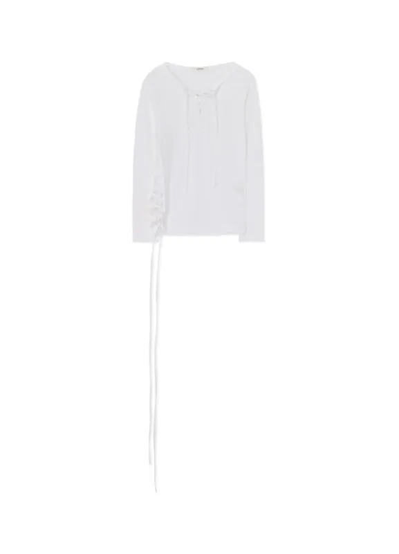 60/2 COTTON JERSEY LACE-UP LONG T-SHIRT sold by Yohji Yamamoto