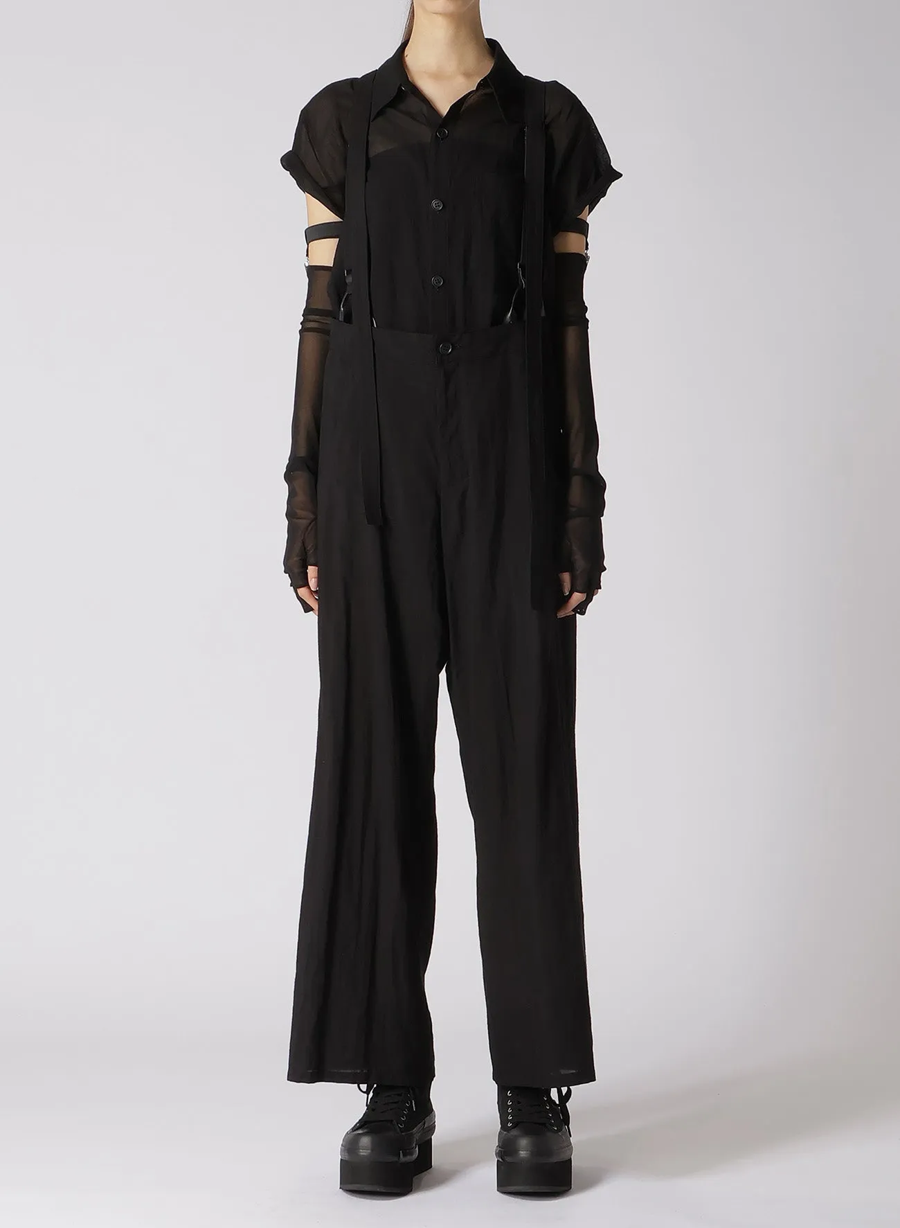 COTTON TENCEL LAWN SUSPENDERS PANTS sold by Yohji Yamamoto product image thumbnail 4