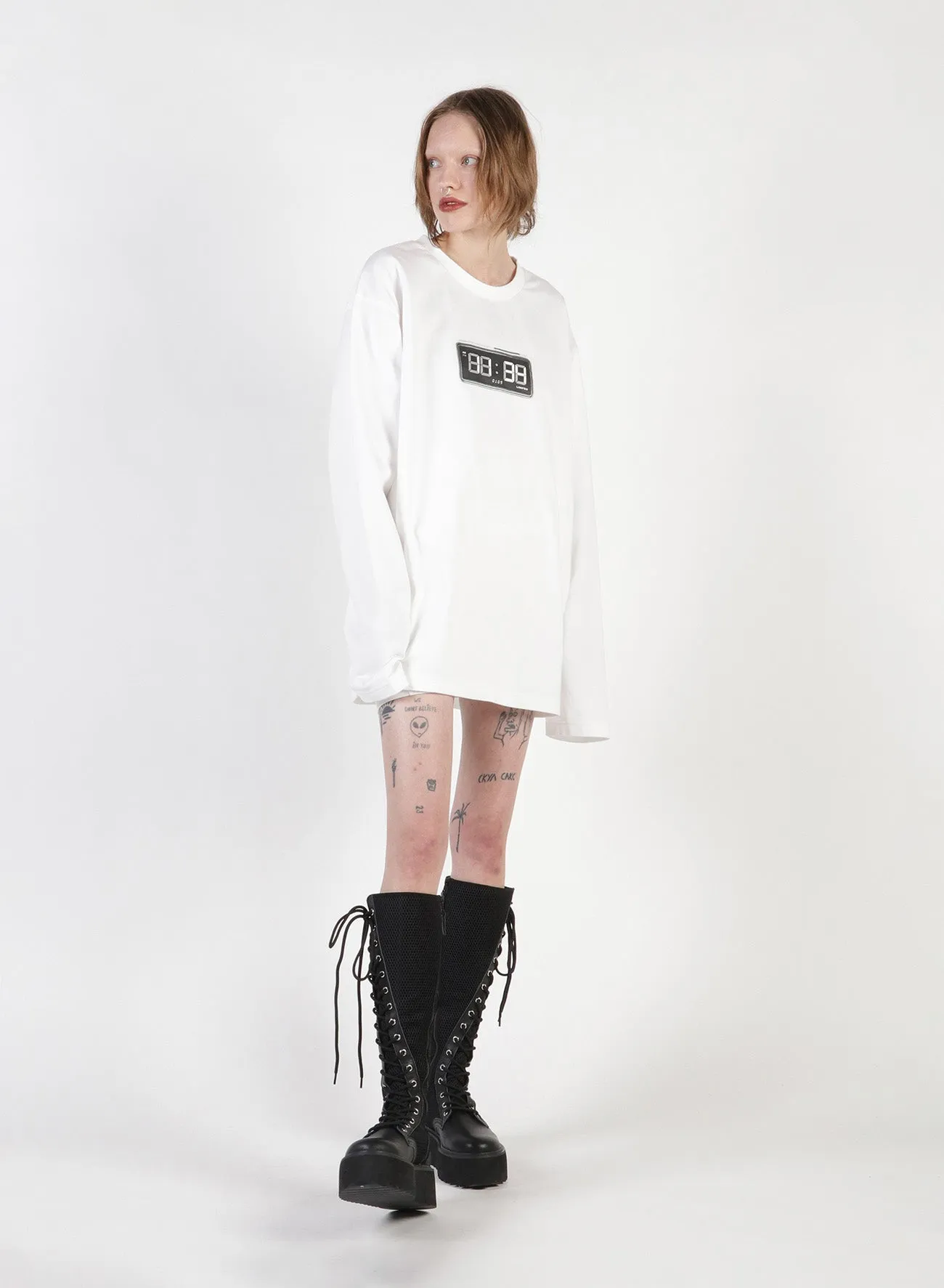 Clock Print Oversized Long T-Shirt sold by Yohji Yamamoto product image thumbnail 4