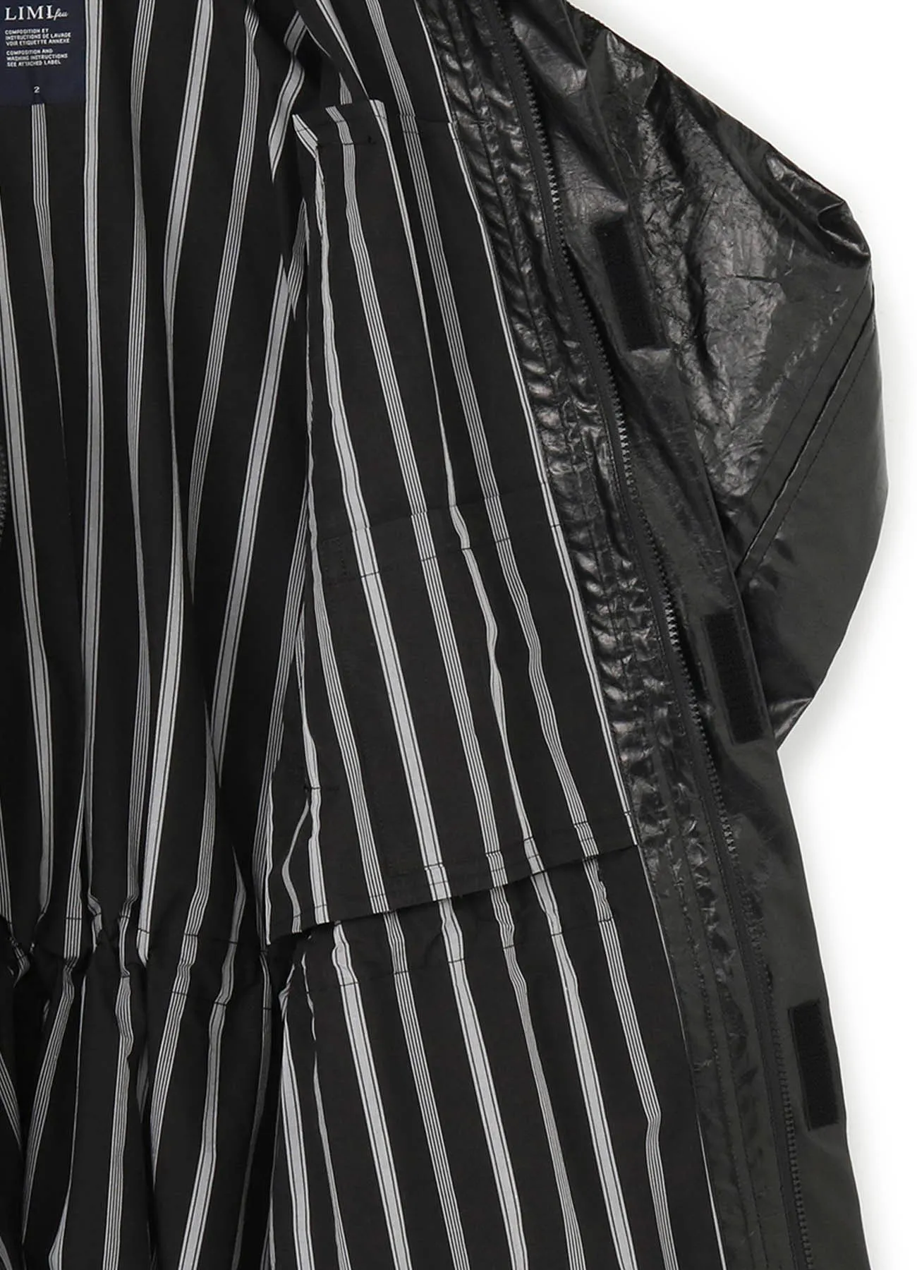 Foil Print Stripe Square Long Coat sold by Yohji Yamamoto product image thumbnail 4