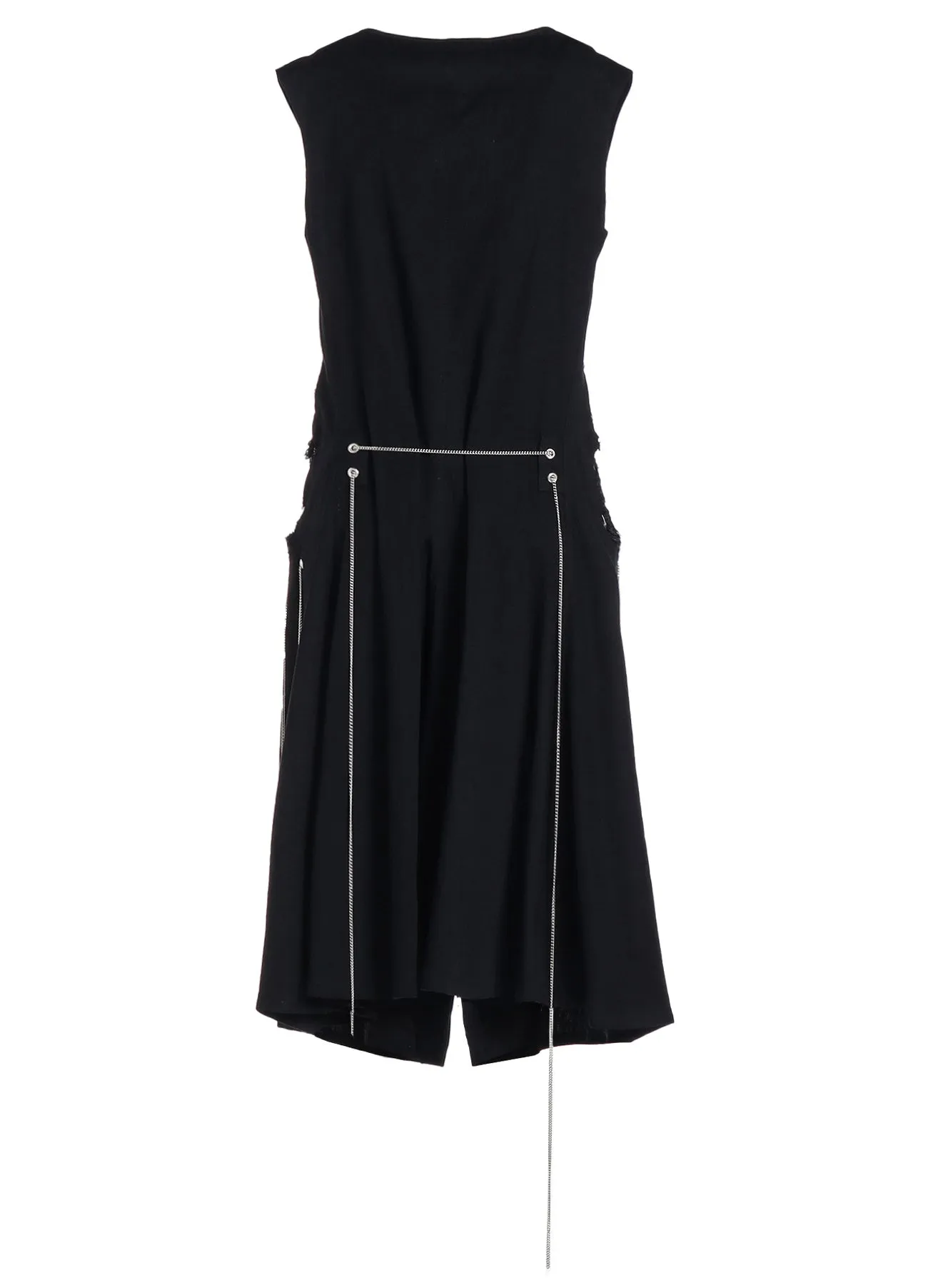 METAL EYELET DENIM SIDE SLIT LONG VEST sold by Yohji Yamamoto product image thumbnail 3