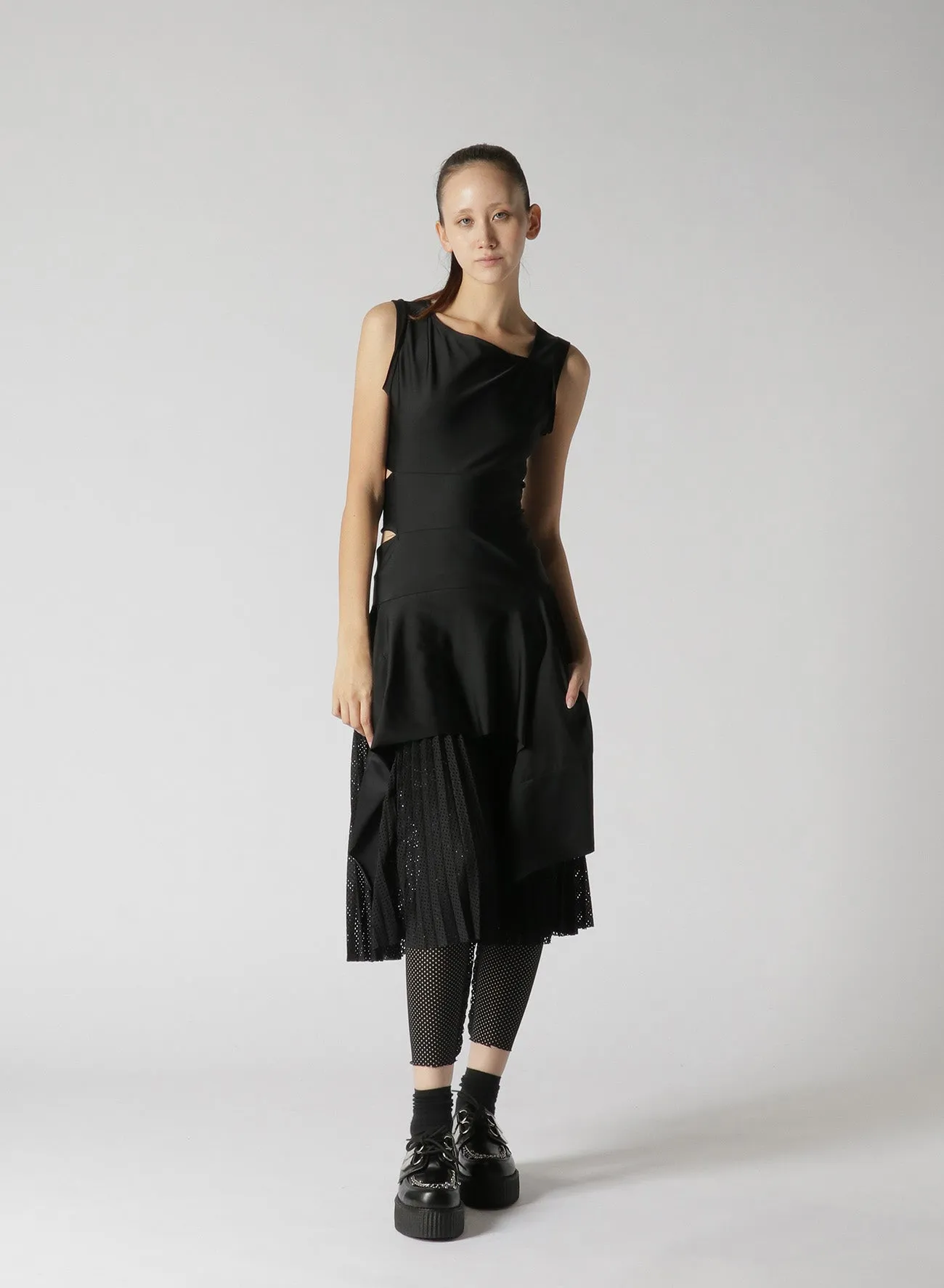 NYLON POLYURETHANE TRICOT MESH PANEL LEGGINGS sold by Yohji Yamamoto product image thumbnail 5