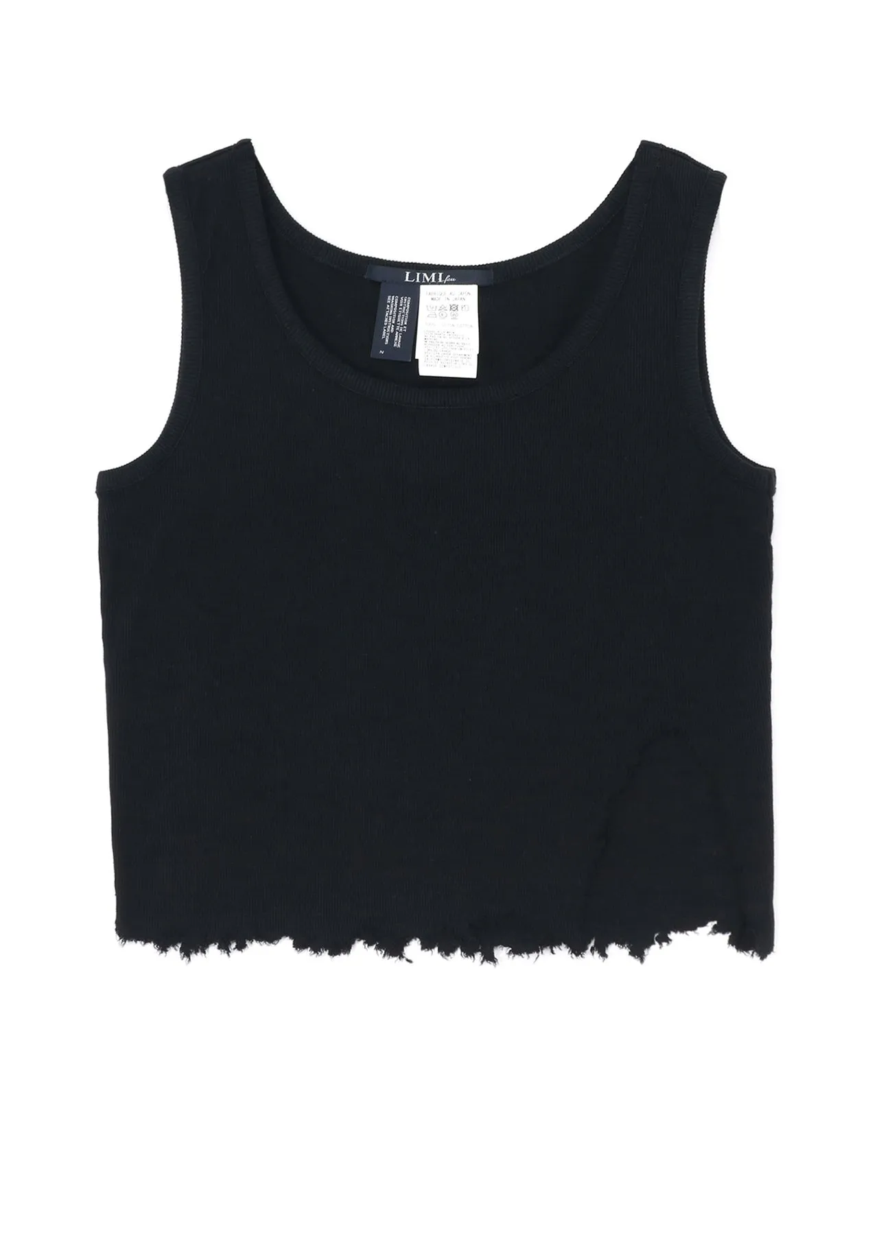 COTTON RAYON RIB TANK WITH DAMAGED HEM sold by Yohji Yamamoto