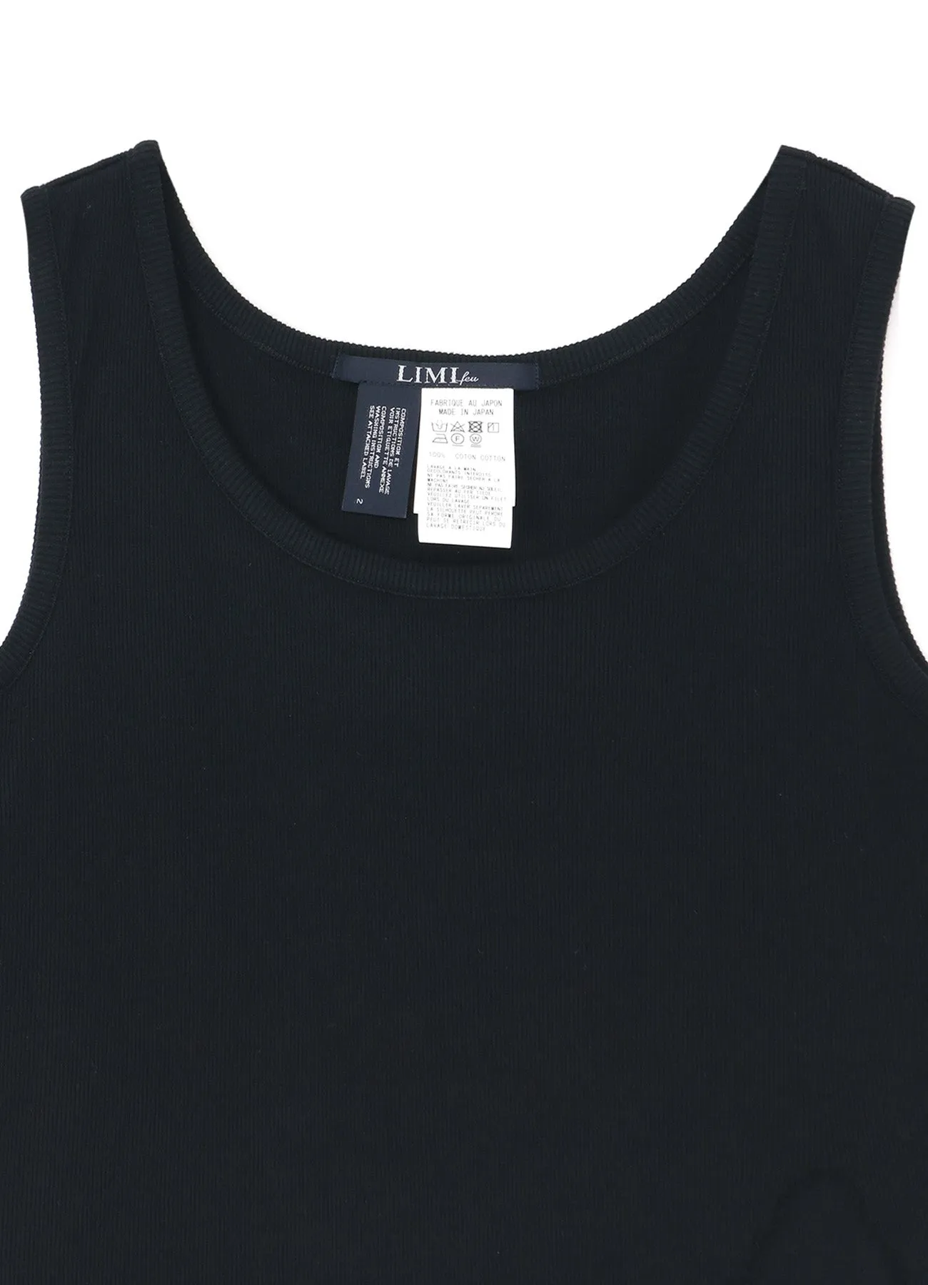 COTTON RAYON RIB TANK WITH DAMAGED HEM sold by Yohji Yamamoto product image thumbnail 4