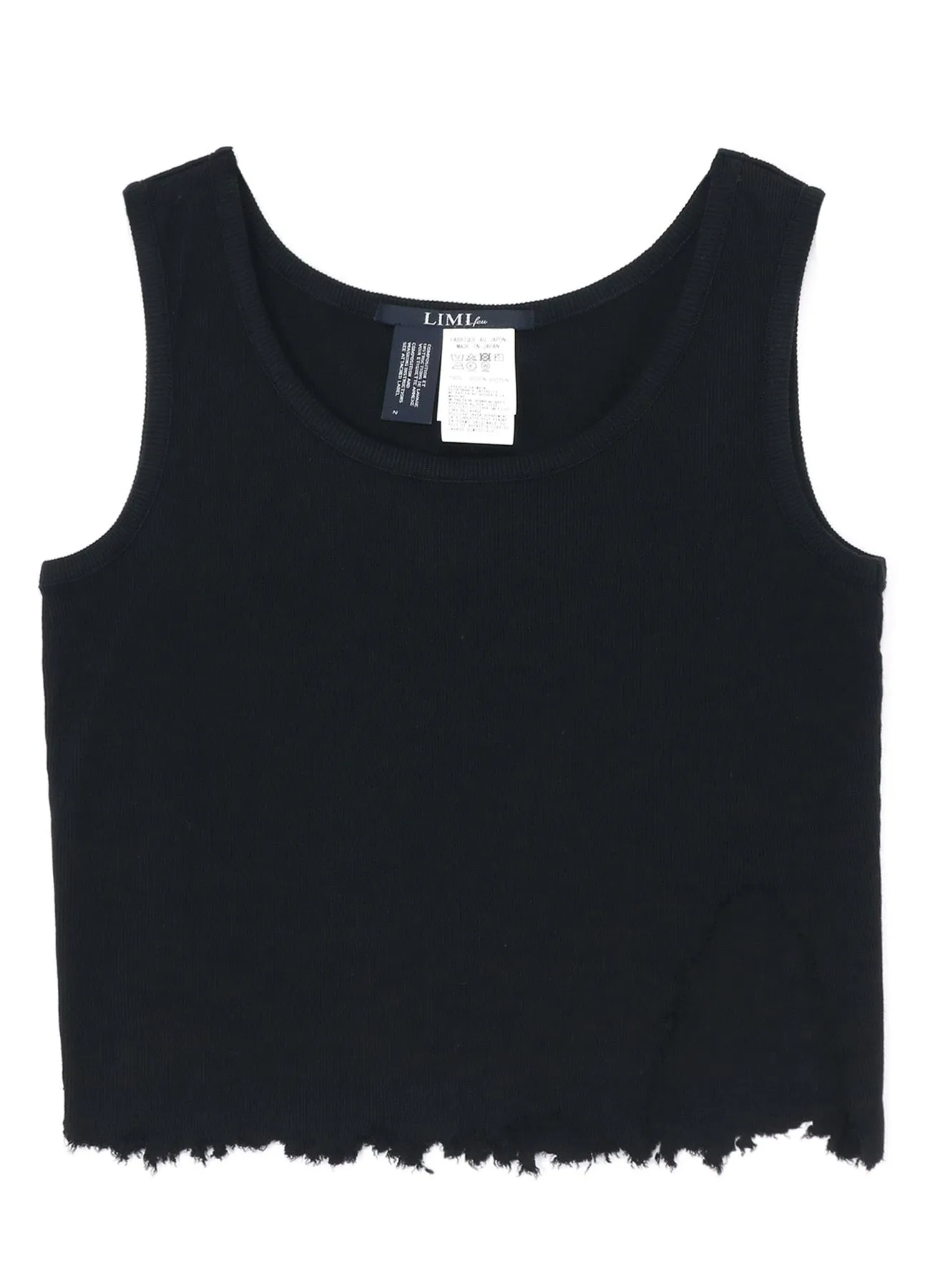 COTTON RAYON RIB TANK WITH DAMAGED HEM sold by Yohji Yamamoto product image thumbnail 2