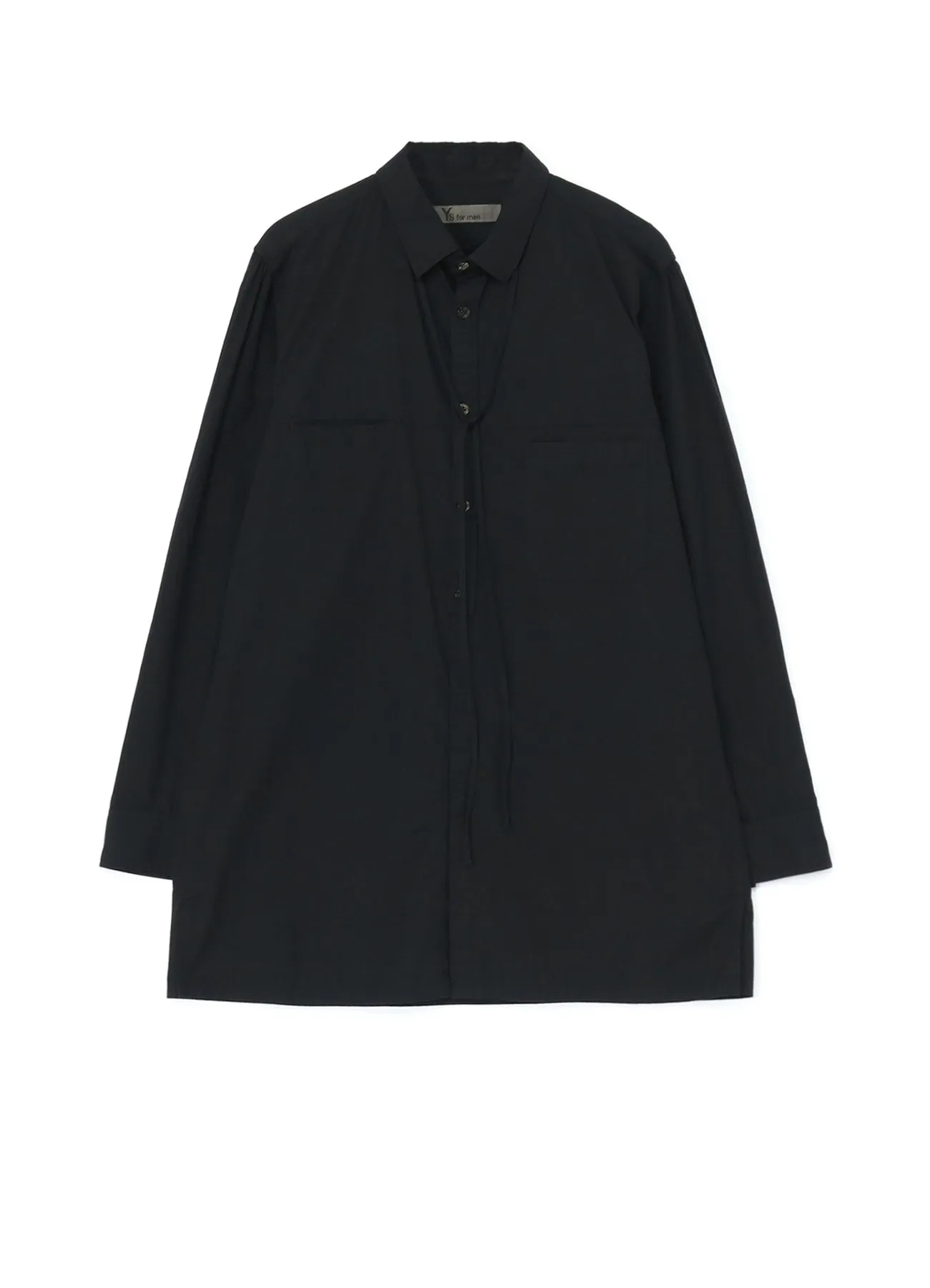 WRINKLED COTTON BROADCLOTH SHIRT WITH COLLAR CORD DETAIL sold by Yohji Yamamoto