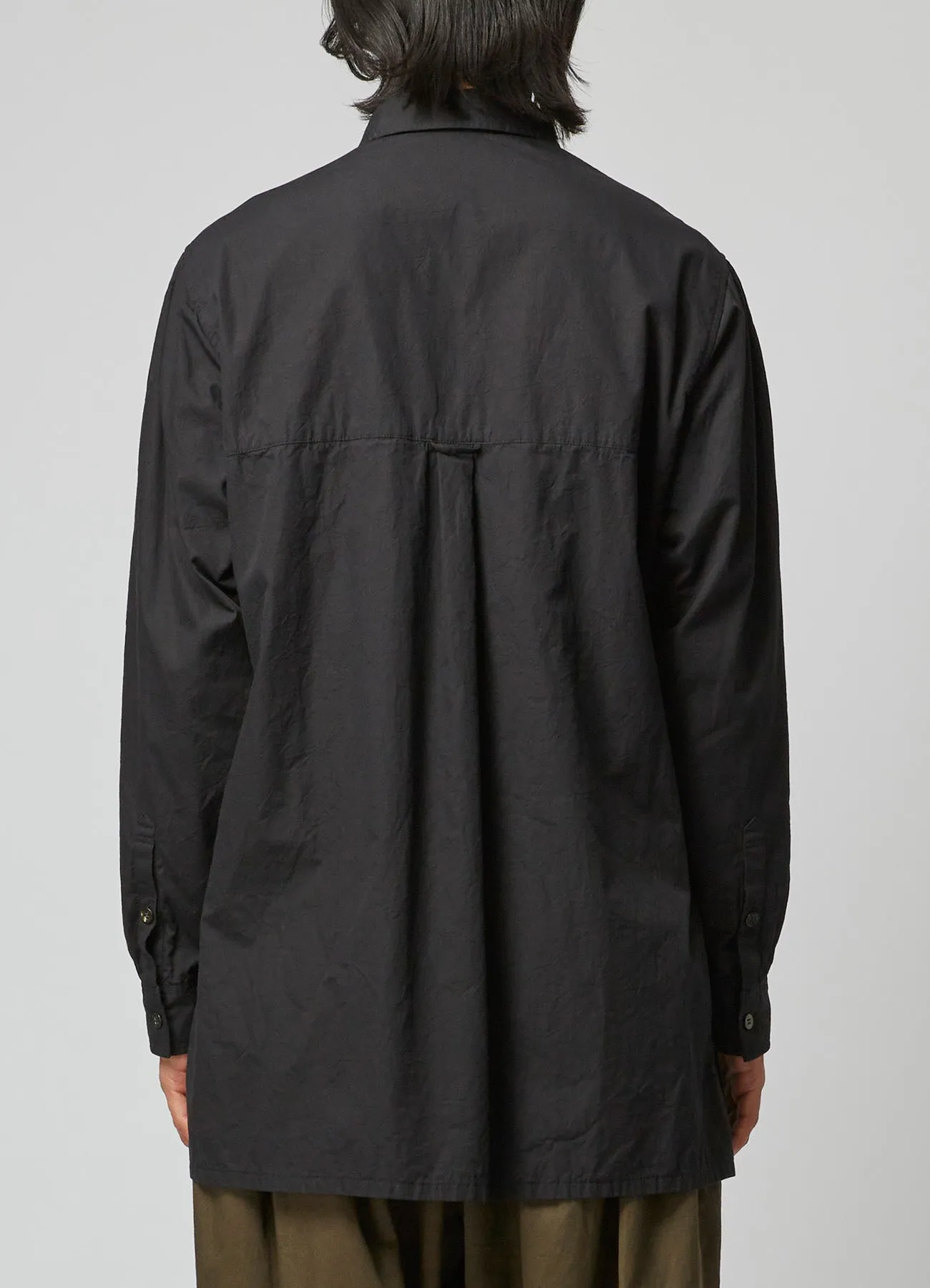 WRINKLED COTTON BROADCLOTH SHIRT WITH COLLAR CORD DETAIL sold by Yohji Yamamoto product image thumbnail 5