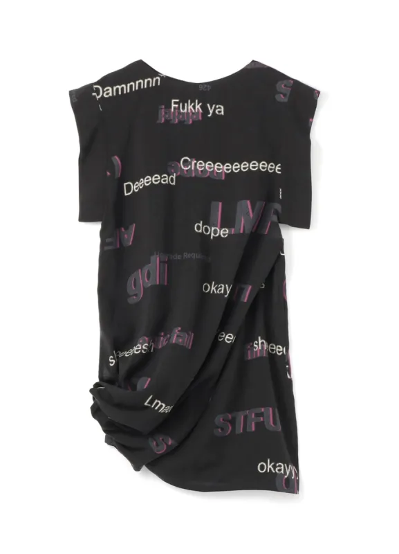 Net Slang Print B Cross Side Dress sold by Yohji Yamamoto