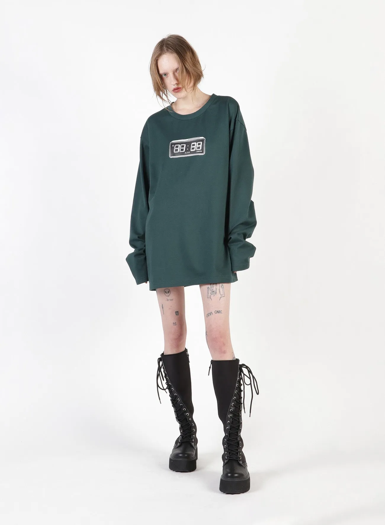 Clock Print Oversized Long T-Shirt sold by Yohji Yamamoto product image thumbnail 4
