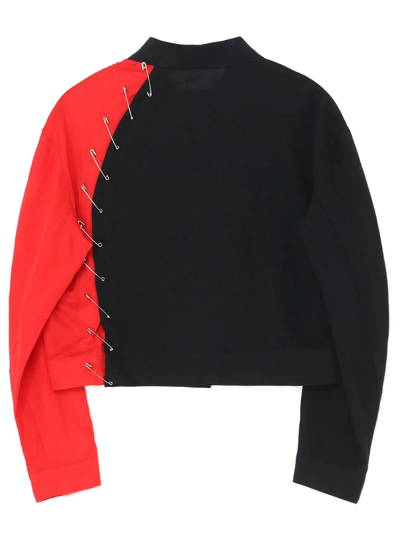 BLACK+RED COMBI BLOUSON WITH PIN sold by Yohji Yamamoto product image thumbnail 3