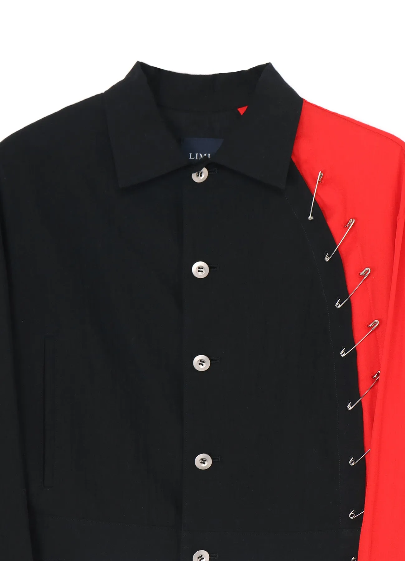 BLACK+RED COMBI BLOUSON WITH PIN sold by Yohji Yamamoto product image thumbnail 4