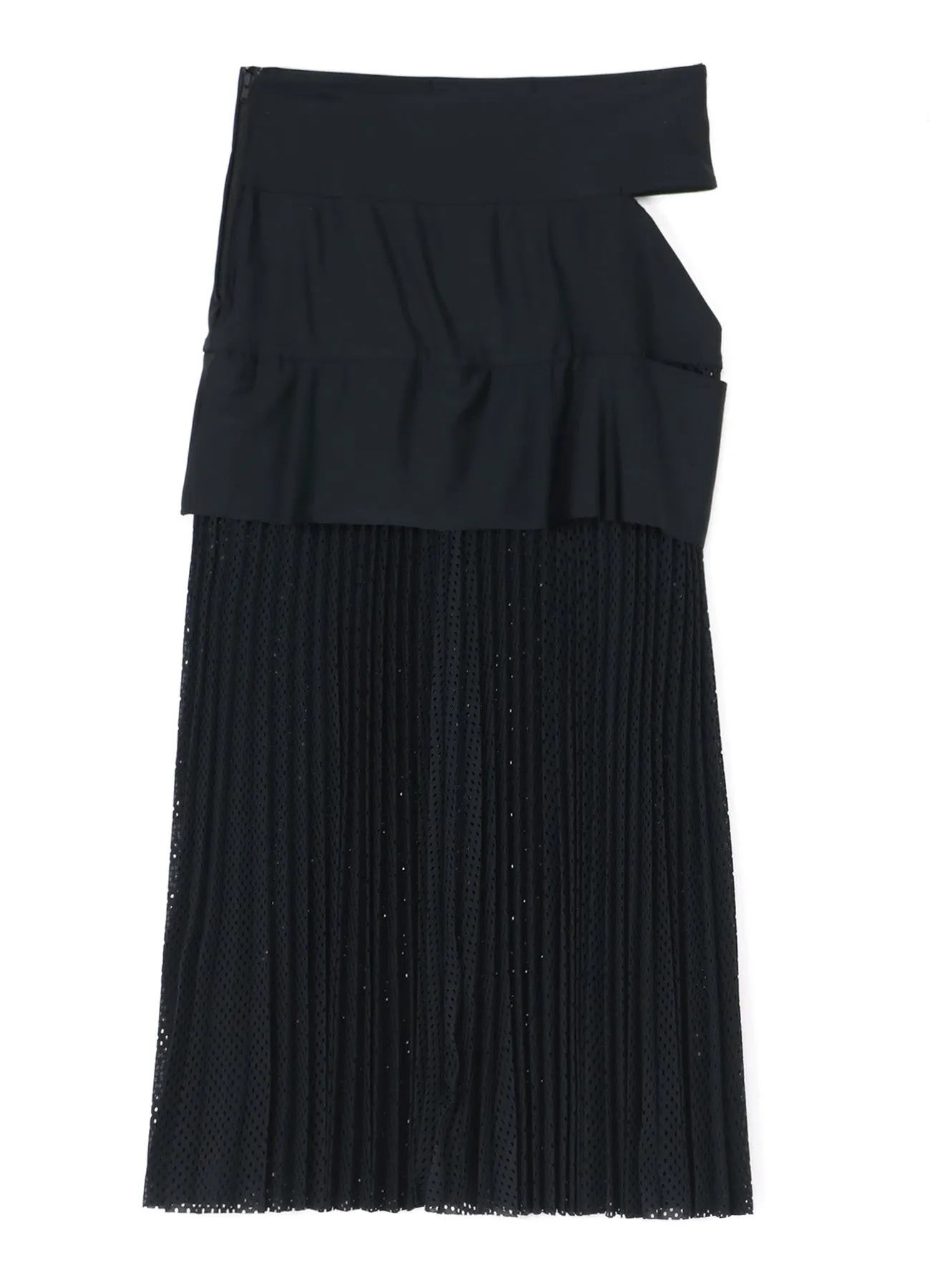 NYLON POLYURETHANE TRICOT MESH PLEATED SKIRT sold by Yohji Yamamoto product image thumbnail 3