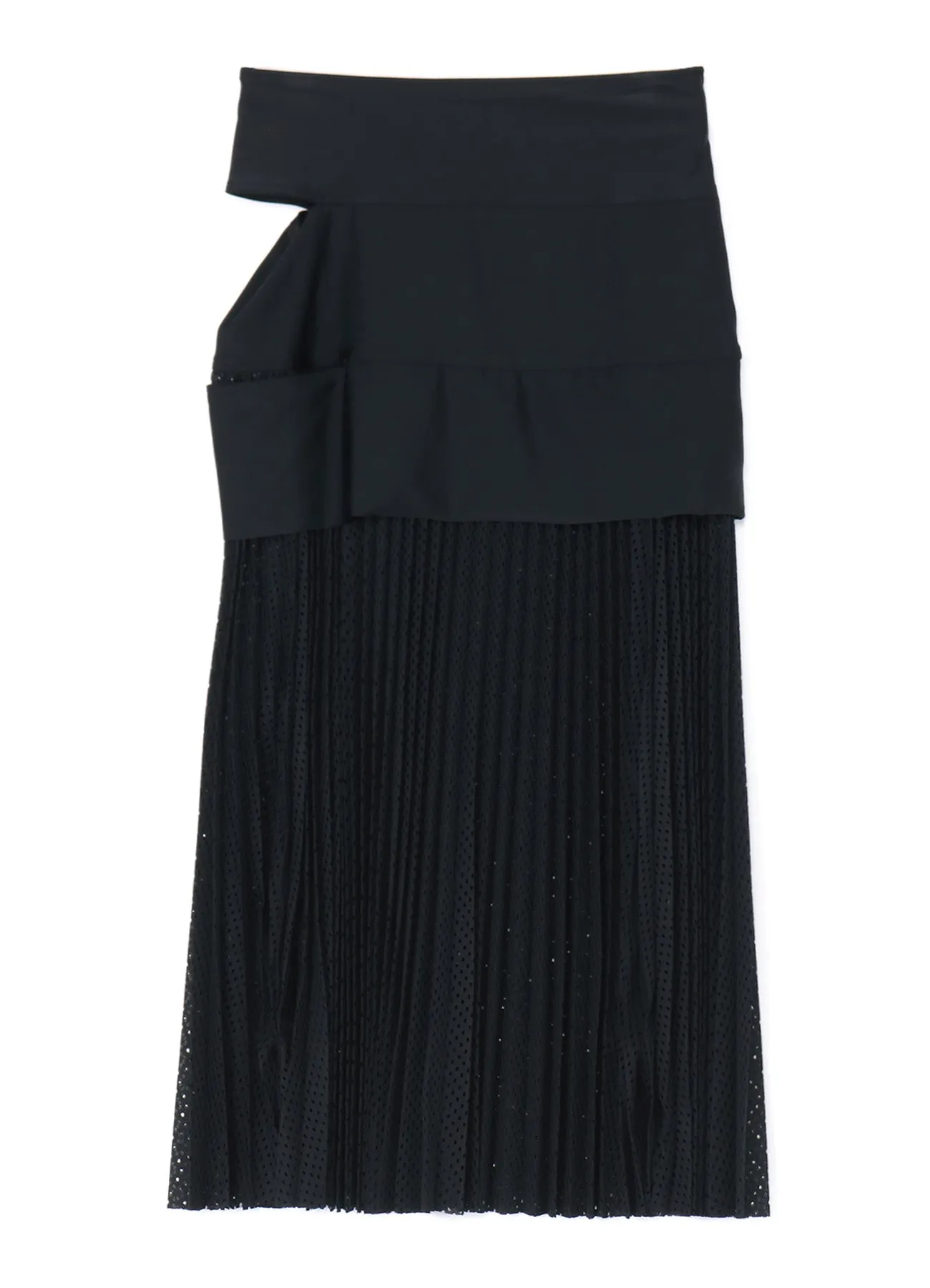 NYLON POLYURETHANE TRICOT MESH PLEATED SKIRT sold by Yohji Yamamoto product image thumbnail 2