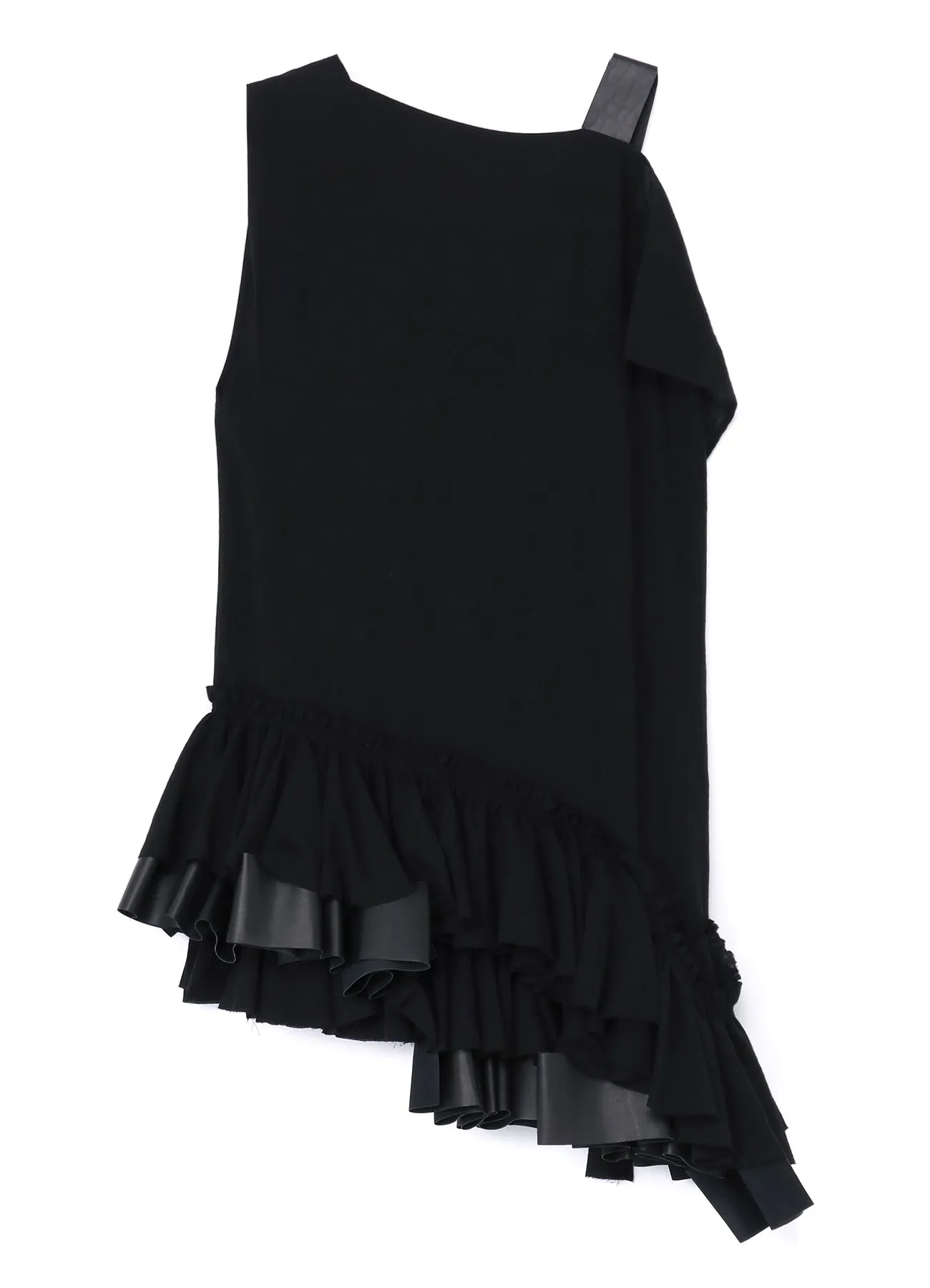 COTTON LINEN RAYON LAWN DRESS WITH GATHERED SKIRT sold by Yohji Yamamoto product image thumbnail 3