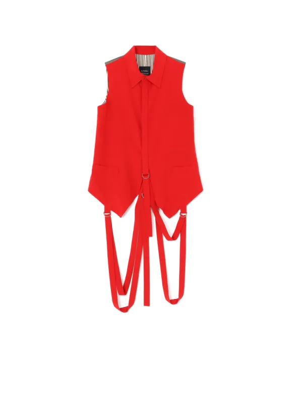 SOFT BROAD COTTON HANGING STRAP COLLAR VEST sold by Yohji Yamamoto